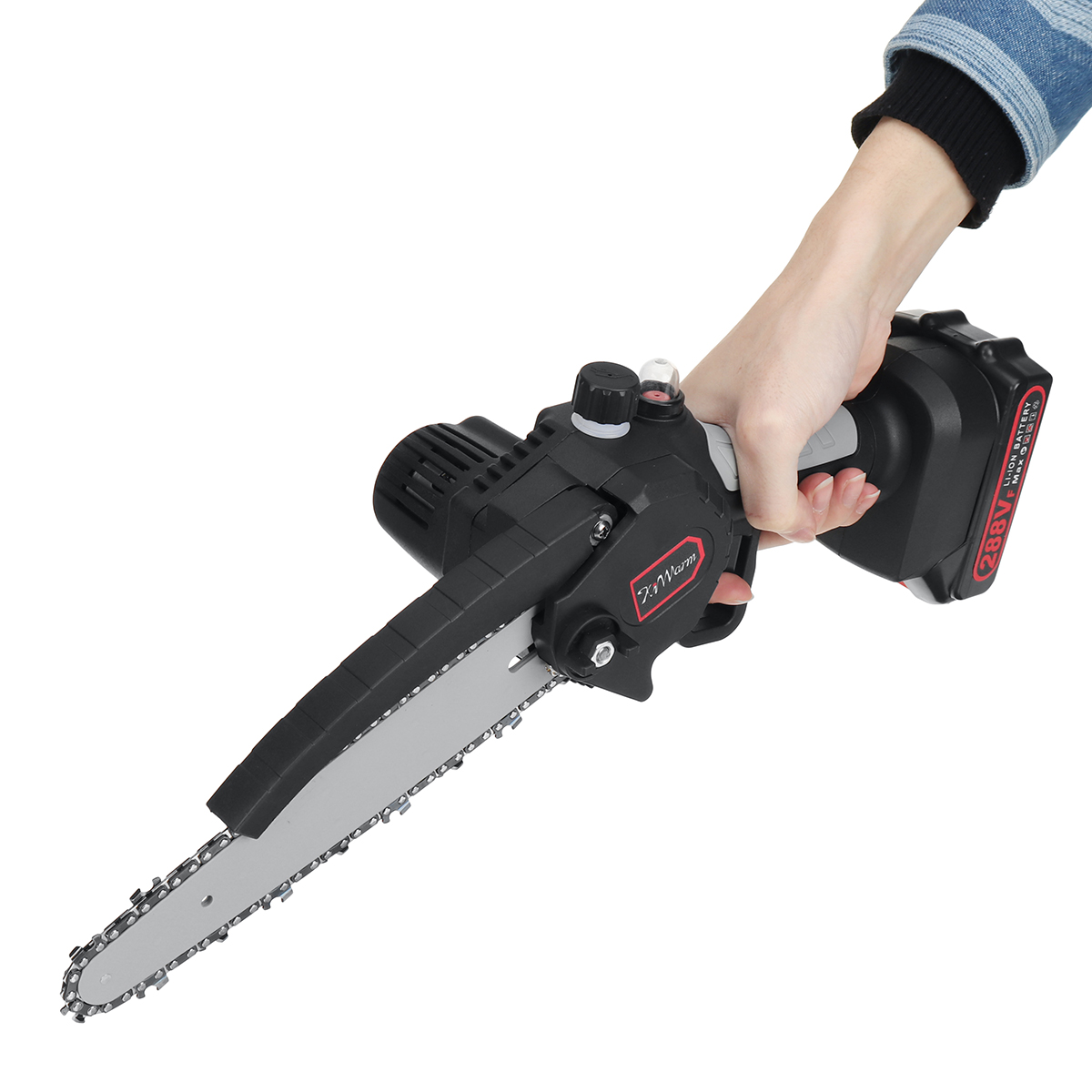 Kiwarm288VF8InchPortableElectricSawPruningChainSawRechargeableWoodworkingPowerToolsWoodCutterW12Batt-1930863-10