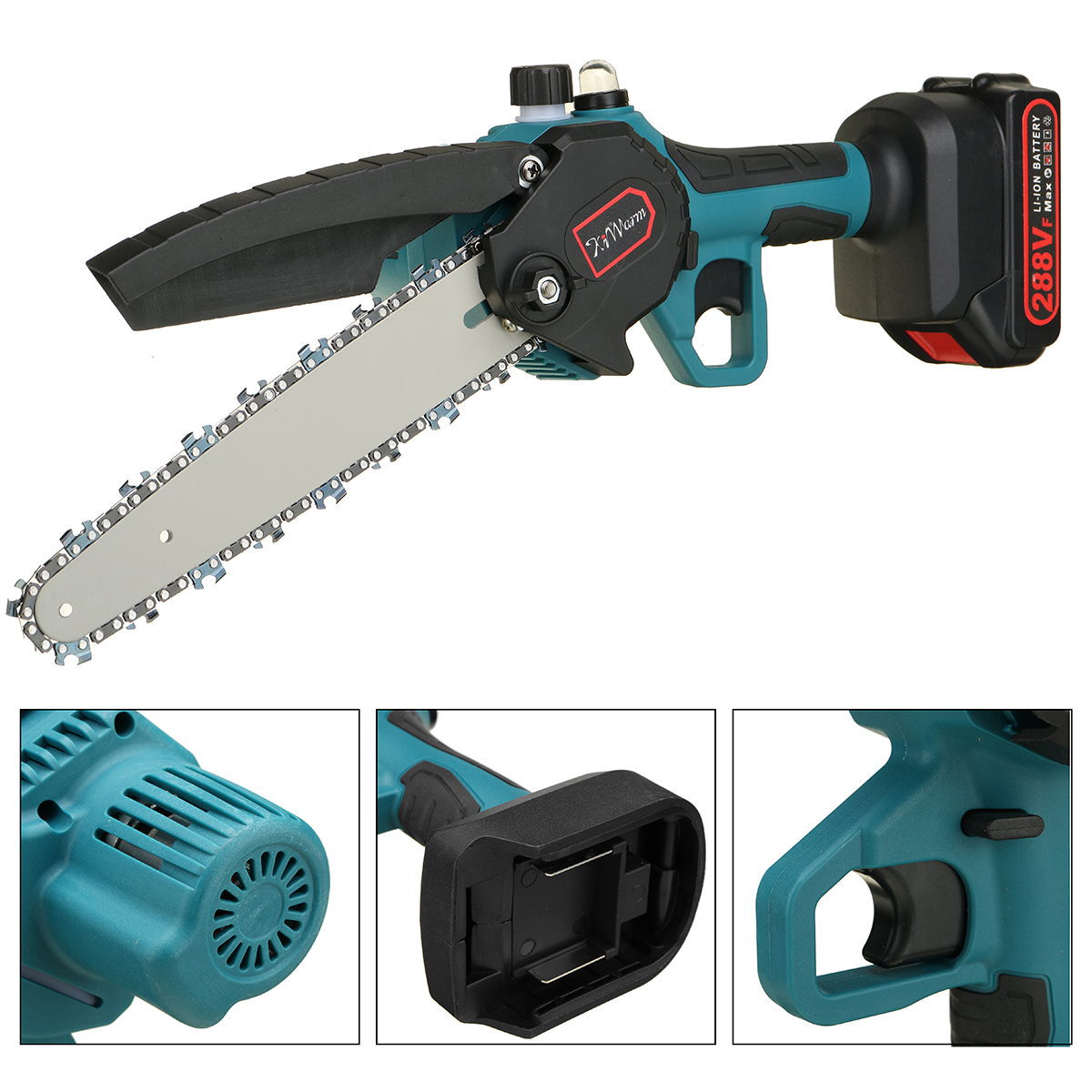Kiwarm8InchPortableElectricSawPruningChainSawRechargeableWoodworkingPowerToolsWoodCutterW12BatteryEU-1930861-7