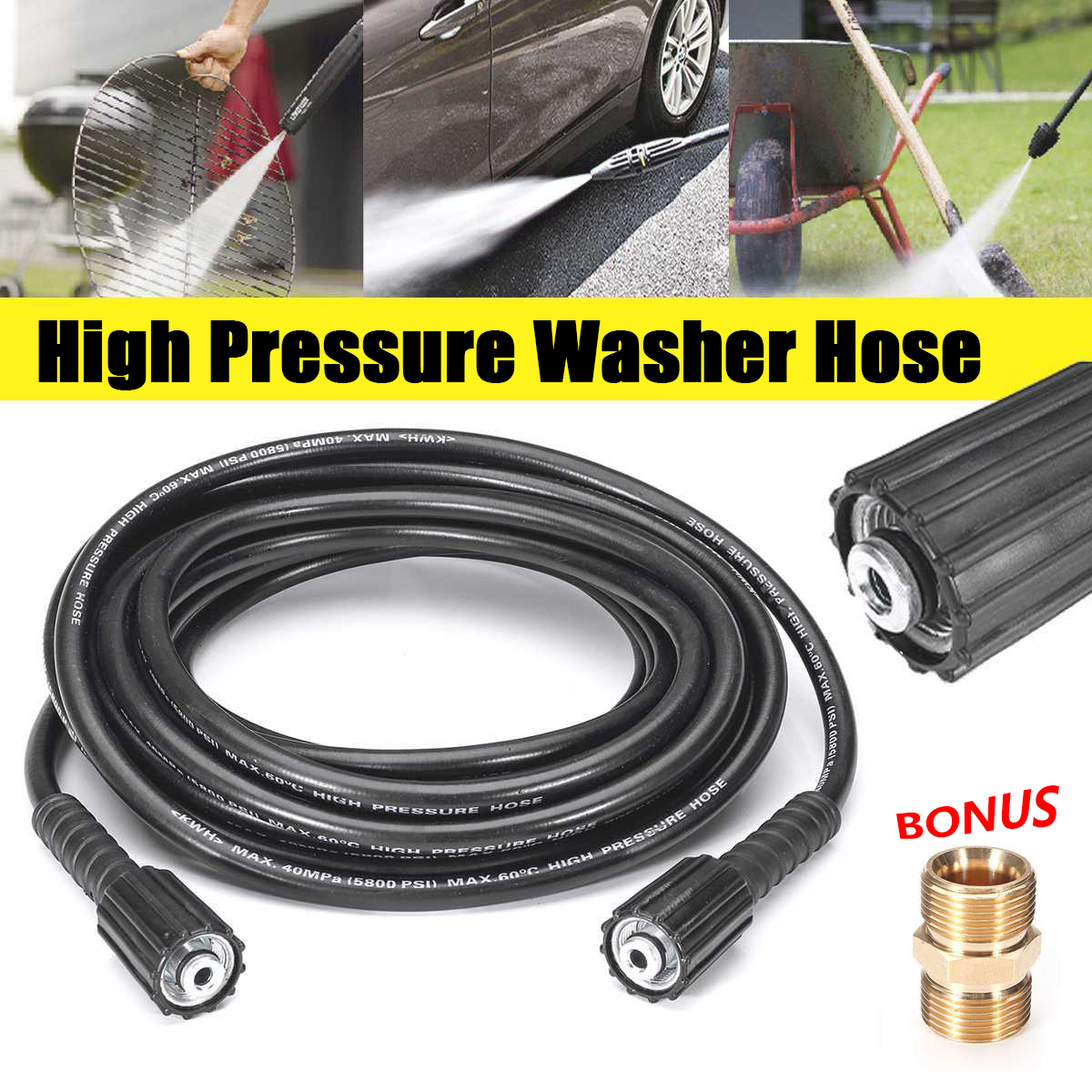 PressureWasherHose50FT14KinkFreeM22-14mmBrassThreadReplacementForMostBrandPressureWashers3200PSI-1980417-1