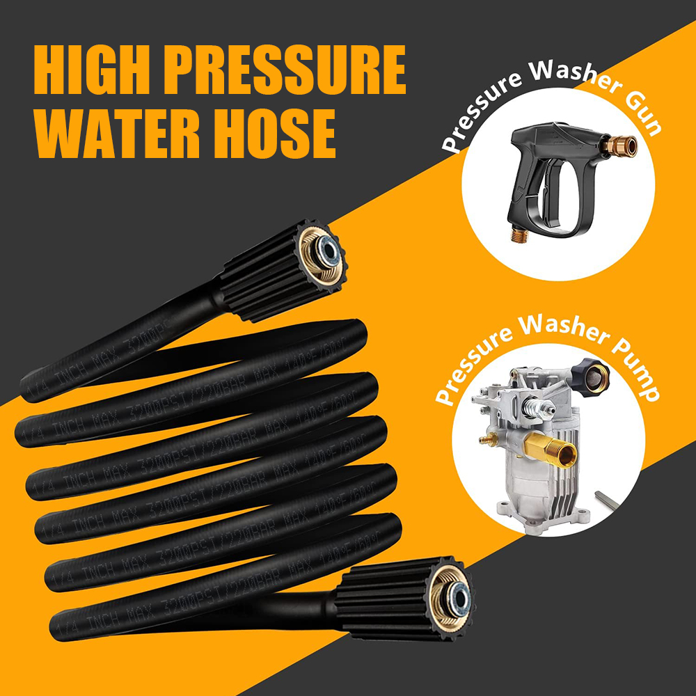 PressureWasherHose50FT14KinkFreeM22-14mmBrassThreadReplacementForMostBrandPressureWashers3200PSI-1980417-2