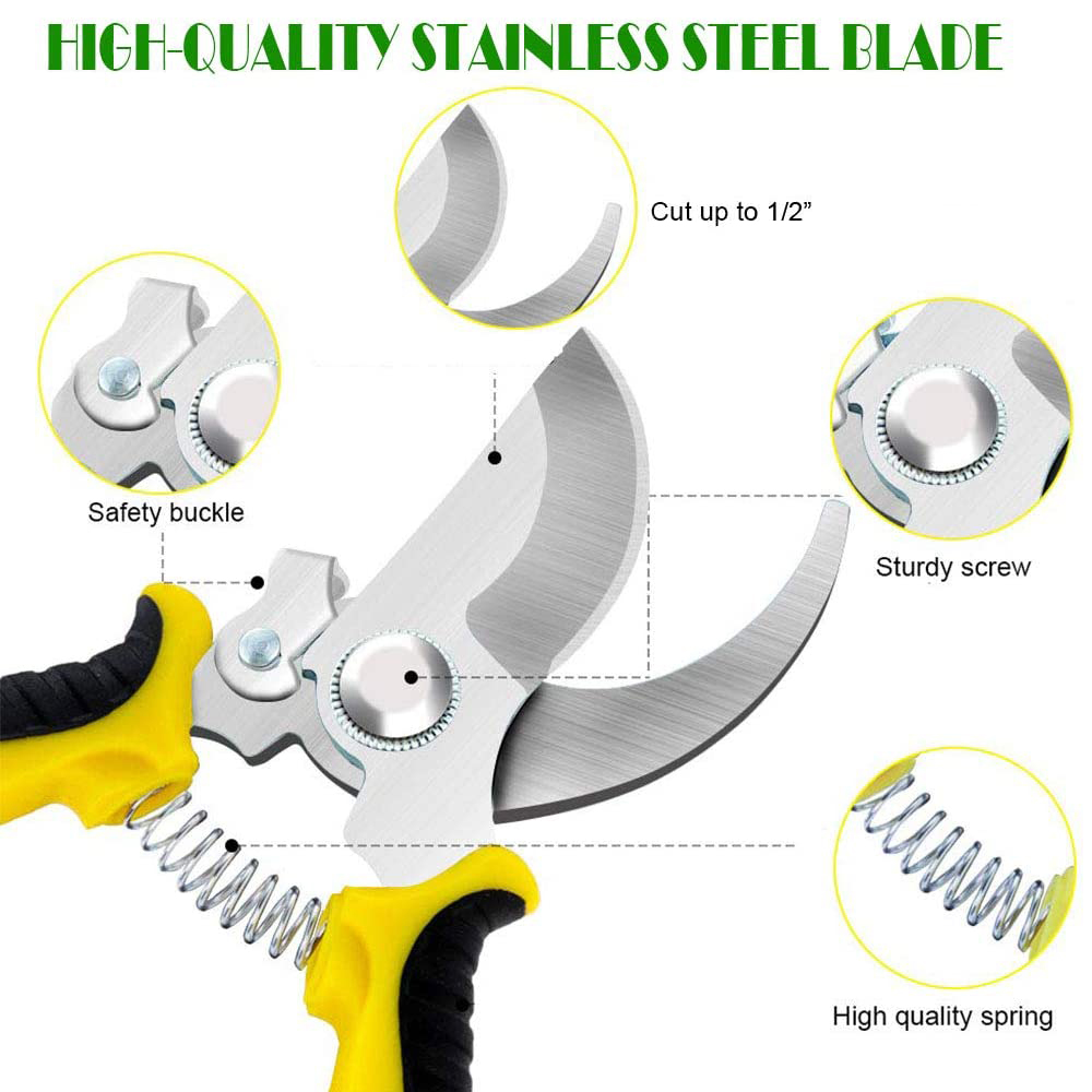 PrunerGardenScissorsProfessionalSharpBypassPruningShearsTreeTrimmersSecateursHandClippersForGardenBe-1995347-3