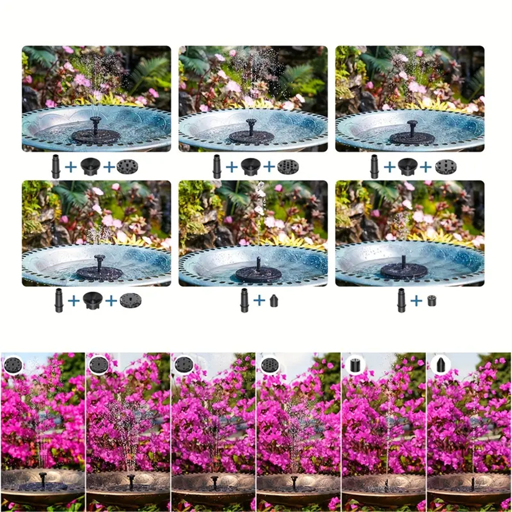 SolarPoweredMiniGardenPondFountainPumpwith15W7VSolarPanelHighLift110cmMaxFlowRate190LH6AdjustableSpr-2014829-5