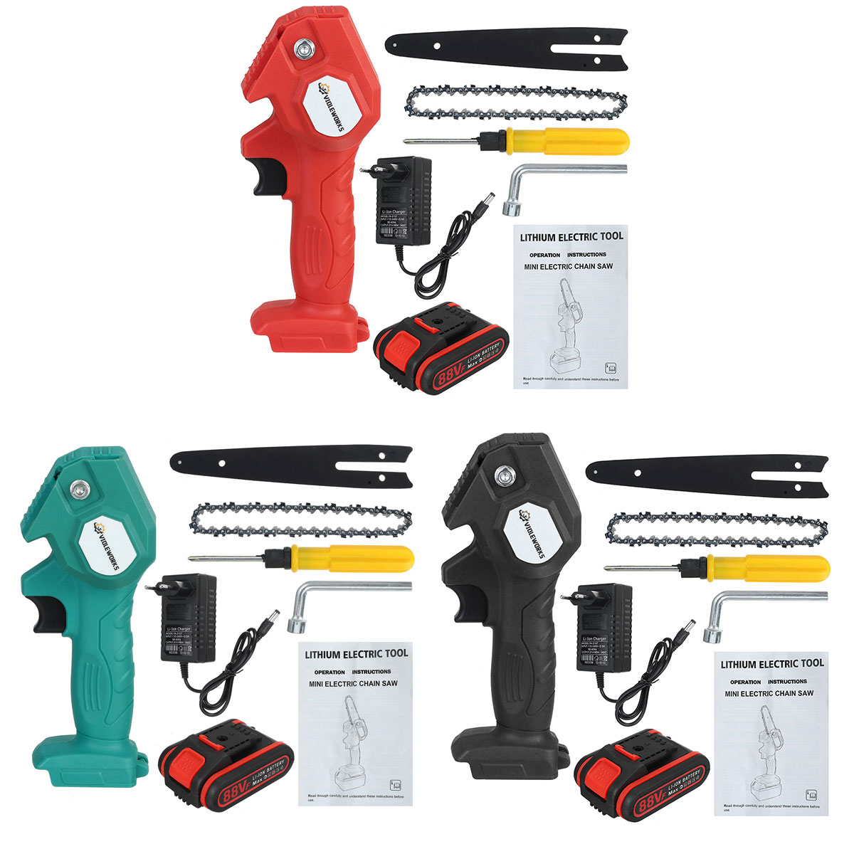 VIOLEWORKS88VF1200W6InchElectricCordlessOne-HandSawChainSawWoodworkingToolKit-1805447-6
