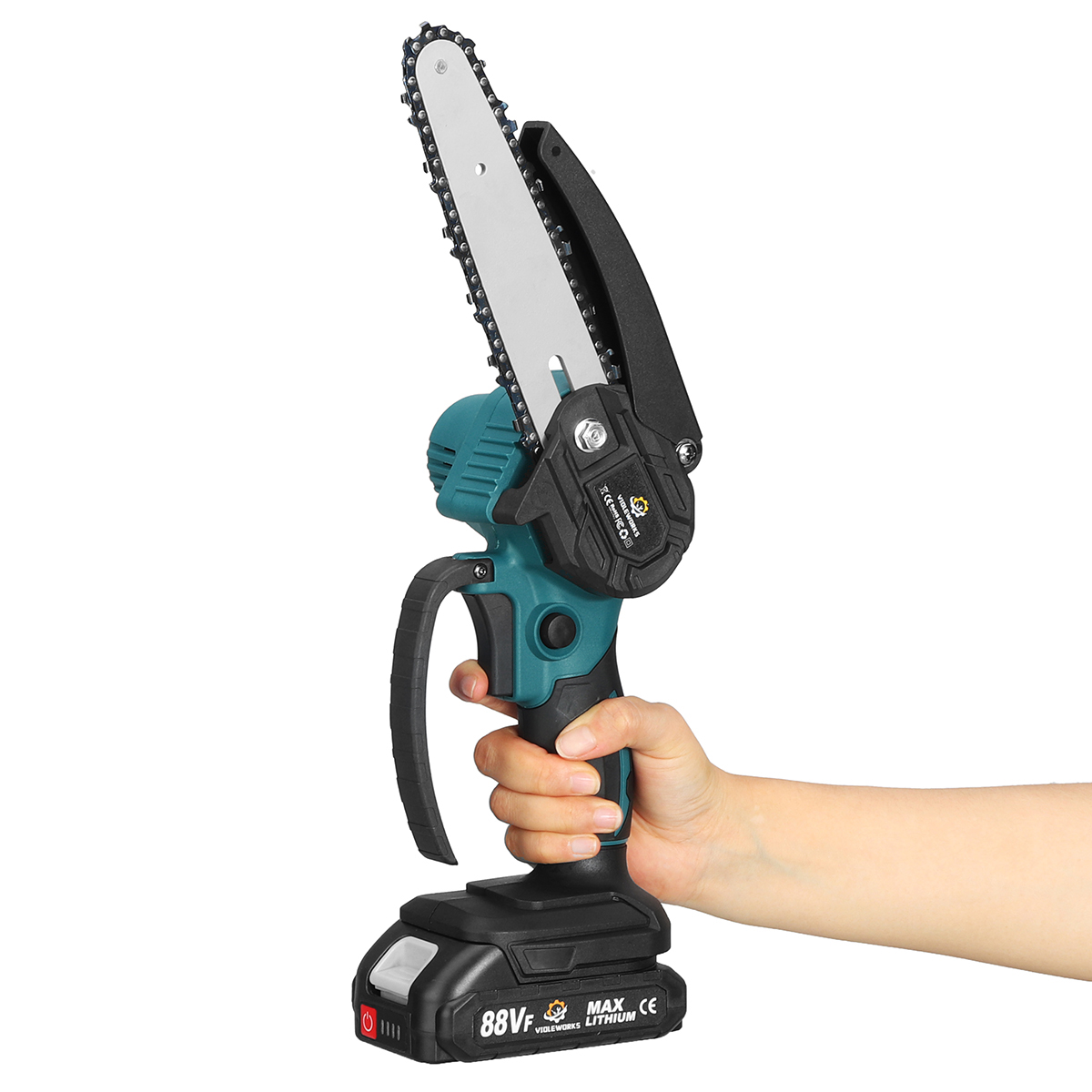VIOLEWORKS88VF6InchElectricChainSaw1500WCordlessOne-HandSawsWoodworkingToolWoodCutterWNone12BatteryF-1862023-14