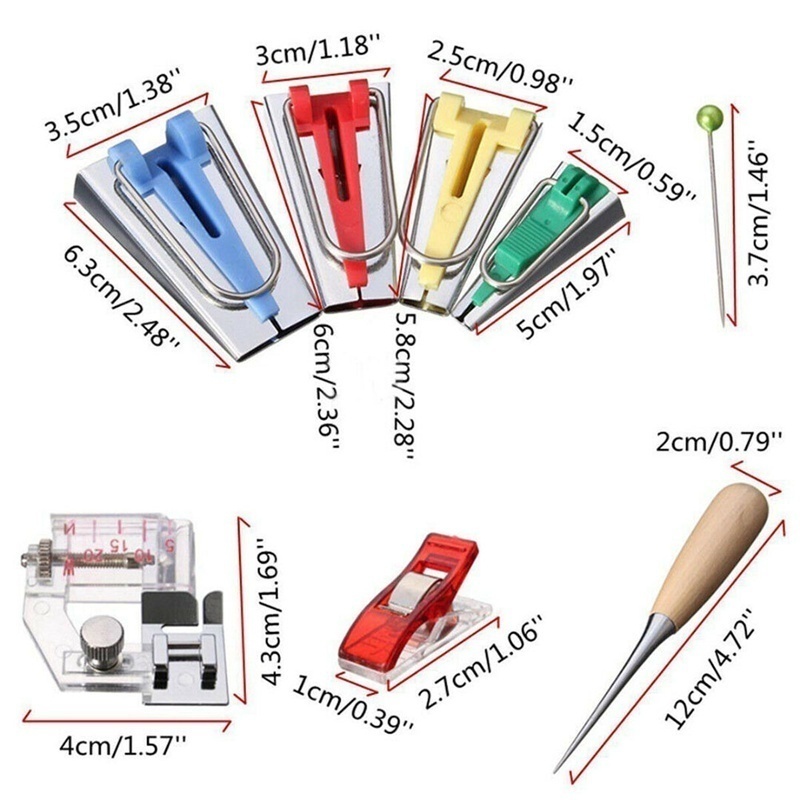 11213PcsFabricBiasTapeMakerRotaryCutterKitSewingQuiltingAwlPinBinderFootToolsSet-1826940-10