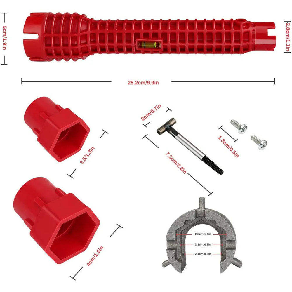 14-in-1SinkRepairWrenchAnti-SlipUniversalMulti-functionToolMadefromDurableAbsCarbonSteelandAlloyPerf-2006009-6