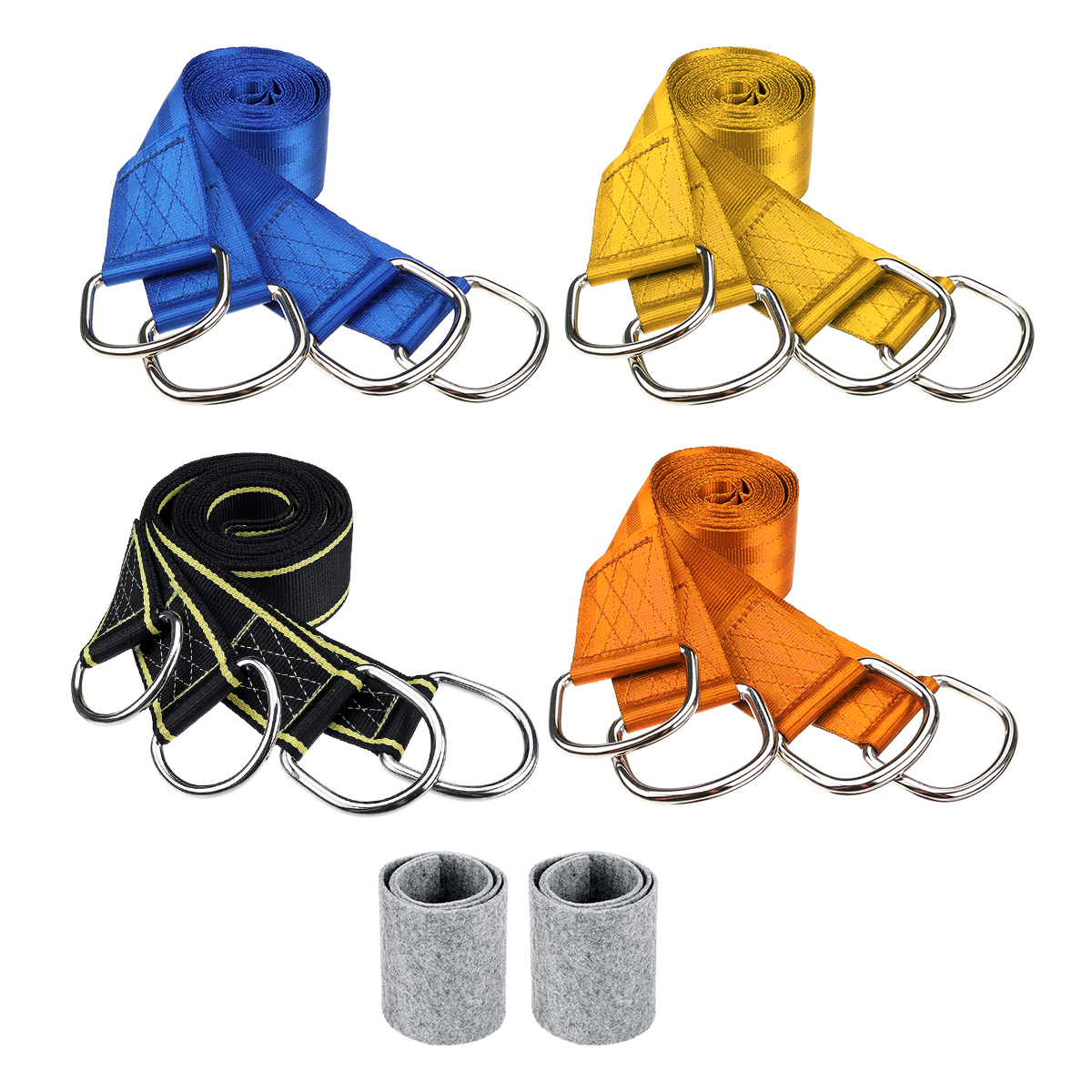 150cmTreeNylonSwingSlingHangingStrapKitAdjustableLengthHammockRopewithHooks-1556536-6