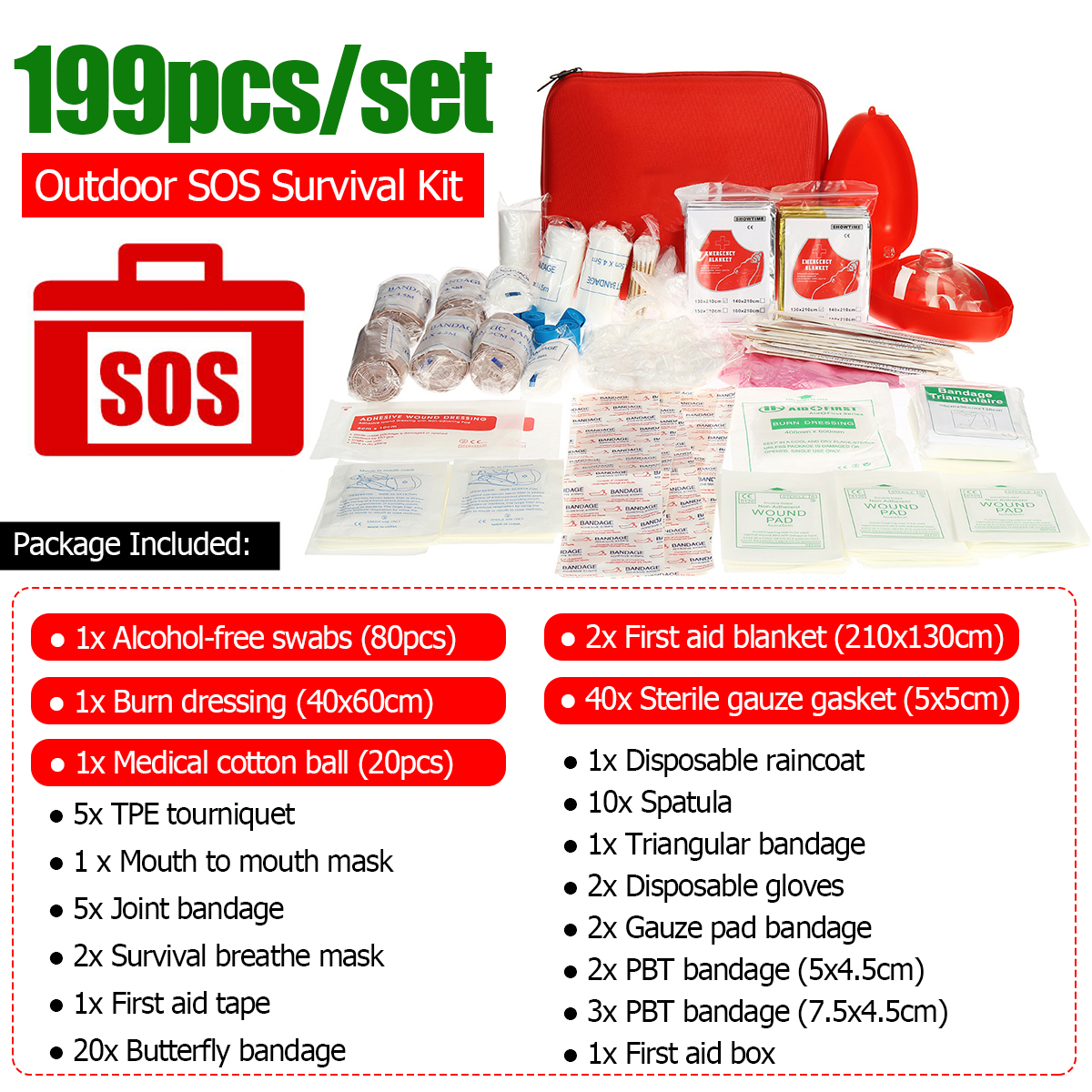 199PcsSurvivalFirstAidKitPortableOutdoorCampingSOSSelf-DefenseSafetyEmergencyToolsBag-1572069-2