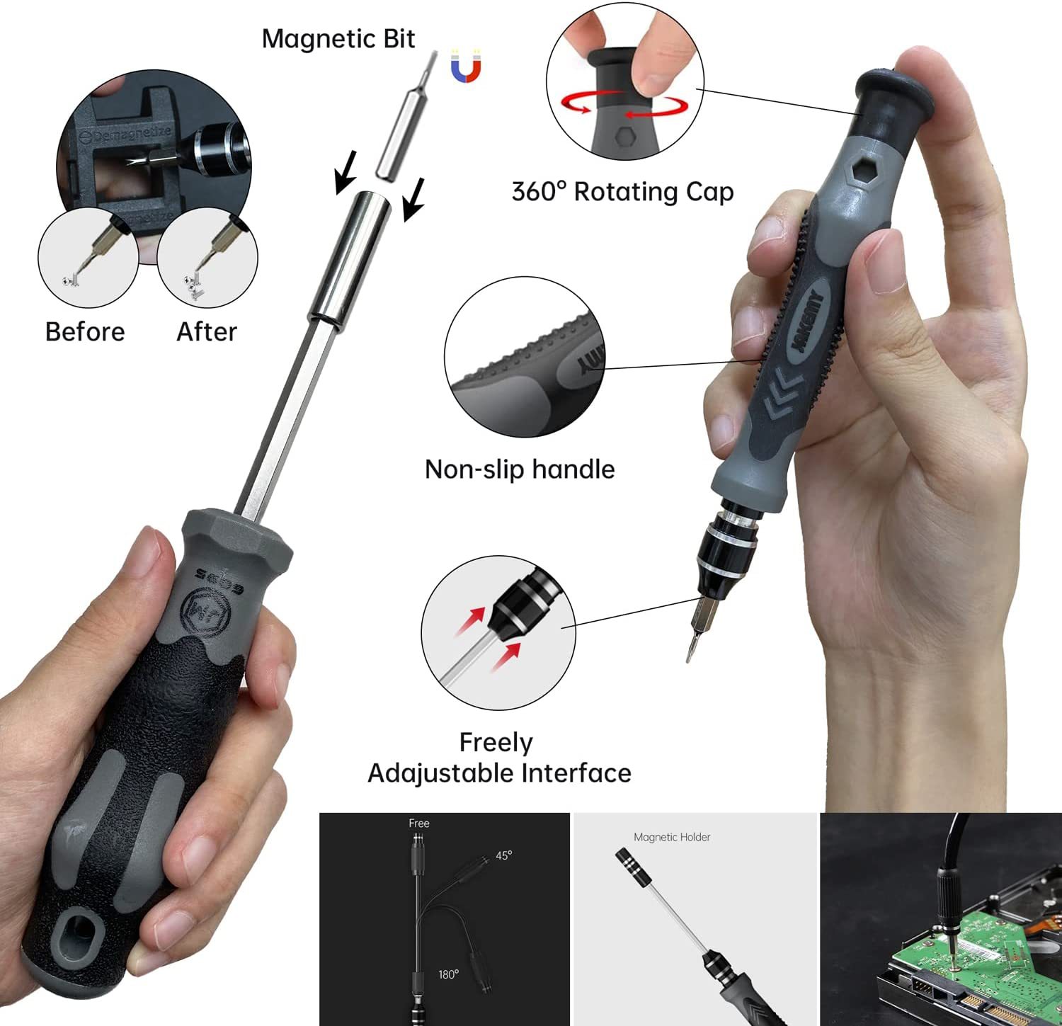 201in1JAKEMYYF-P13PrecisionMagneticScrewdriverSetBrushPryToolForComputerPCMobilePhoneDIYRepairKit-2003642-6