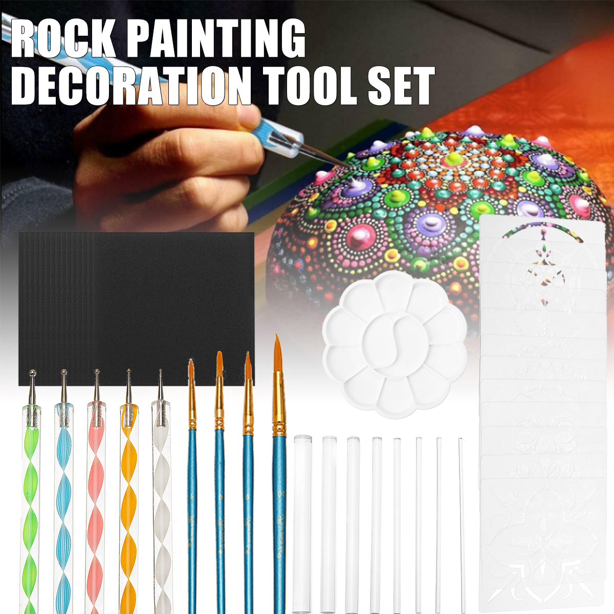 46PcsMandalaDottingToolsRockPaintingKitDotArtPenPaintDIYNailStencil-1605630-1