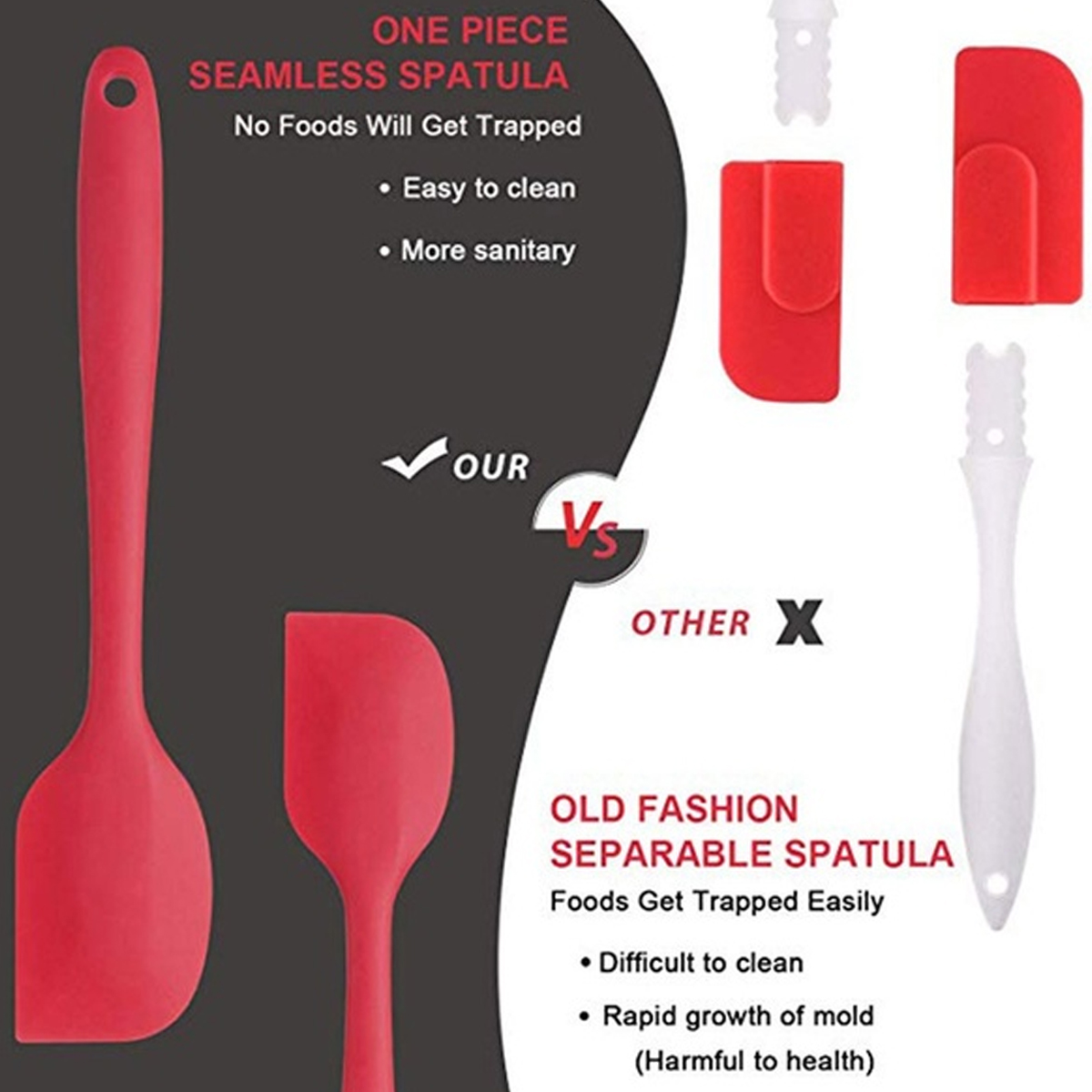 6PCSNon-StickRubberSpatulaSetHeat-ResistantSpatulaKitchenUtensilsSetToolsKit-1707591-5