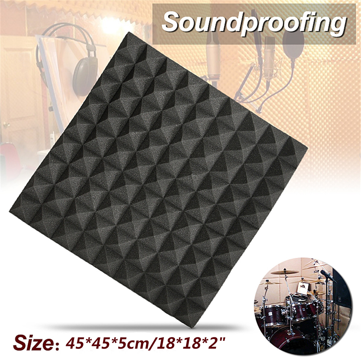 6Pcs45x45x5cmSound-absorbingCottonSoundproofCottonFoamWallMufflerSpong-1784489-3