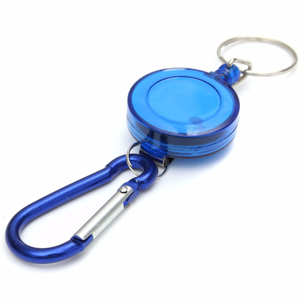 BadgeReelTelescopicKeyBuckleCarabinerRecoilRetractableHolderKeyChain4Colors-1158275-1
