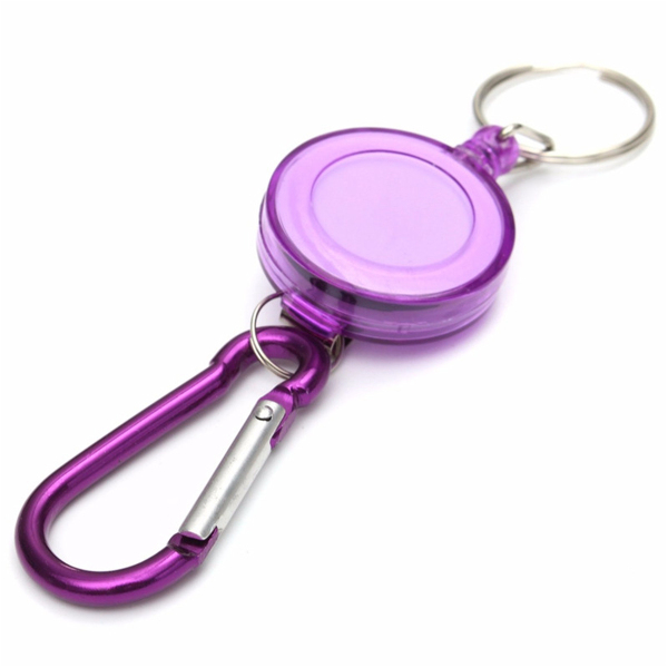 BadgeReelTelescopicKeyBuckleCarabinerRecoilRetractableHolderKeyChain4Colors-1158275-2