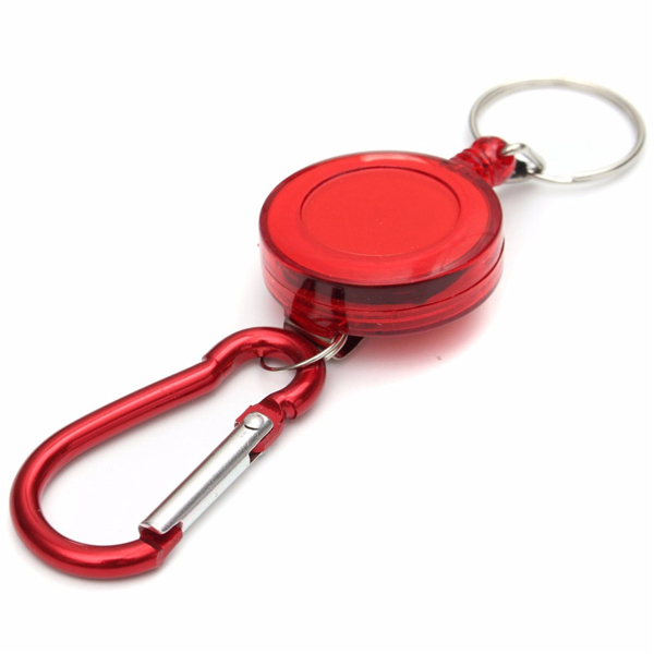 BadgeReelTelescopicKeyBuckleCarabinerRecoilRetractableHolderKeyChain4Colors-1158275-4