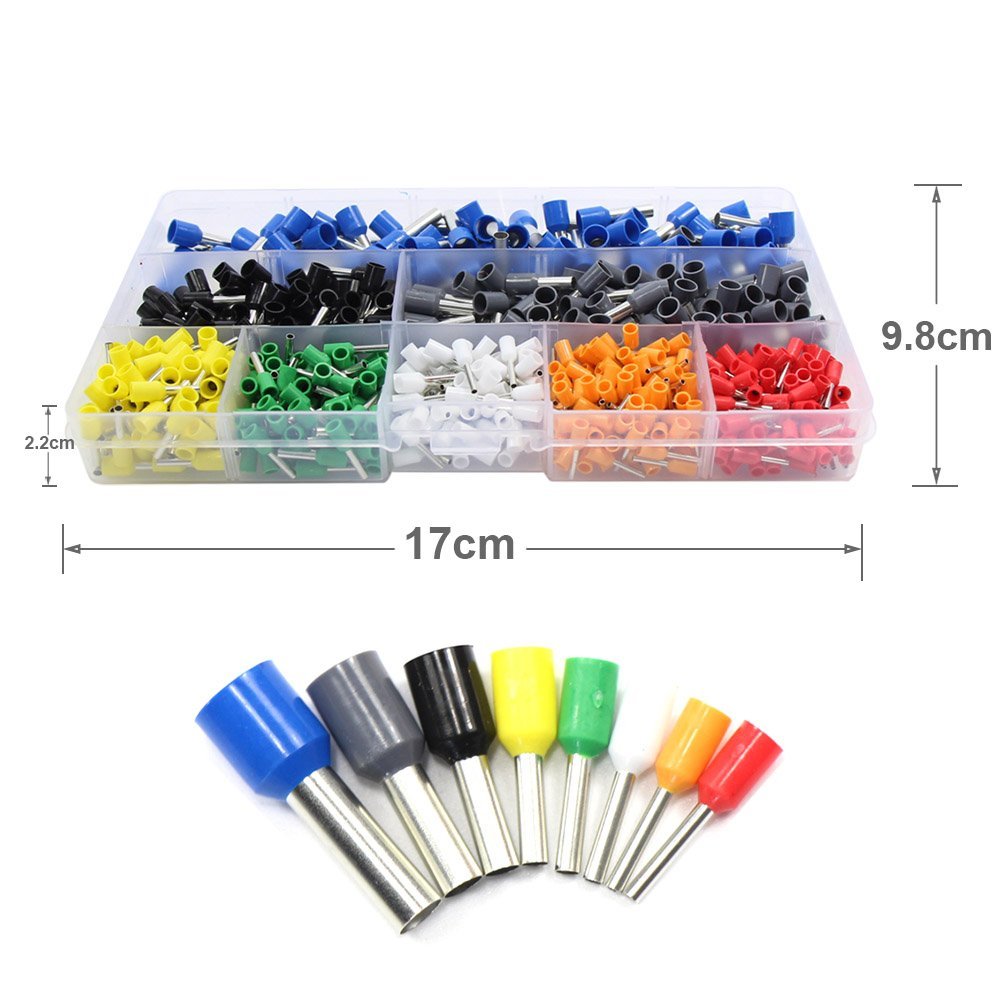 DANIU23AWGto10AWGSelfAdjustingRatchetingFerruleCrimperPlierToolwith800pcsConnectorTerminal-1958609-3