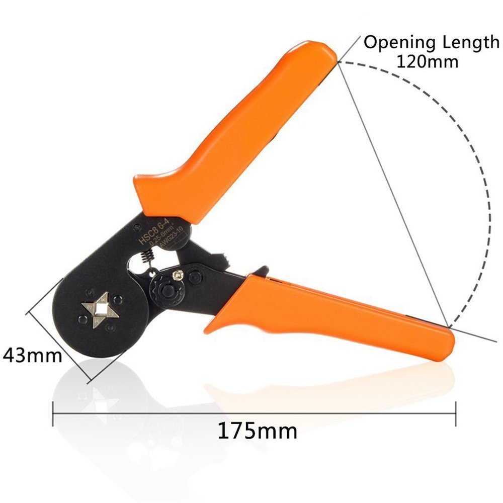 DANIU23AWGto10AWGSelfAdjustingRatchetingFerruleCrimperPlierToolwith800pcsConnectorTerminal-1958609-4