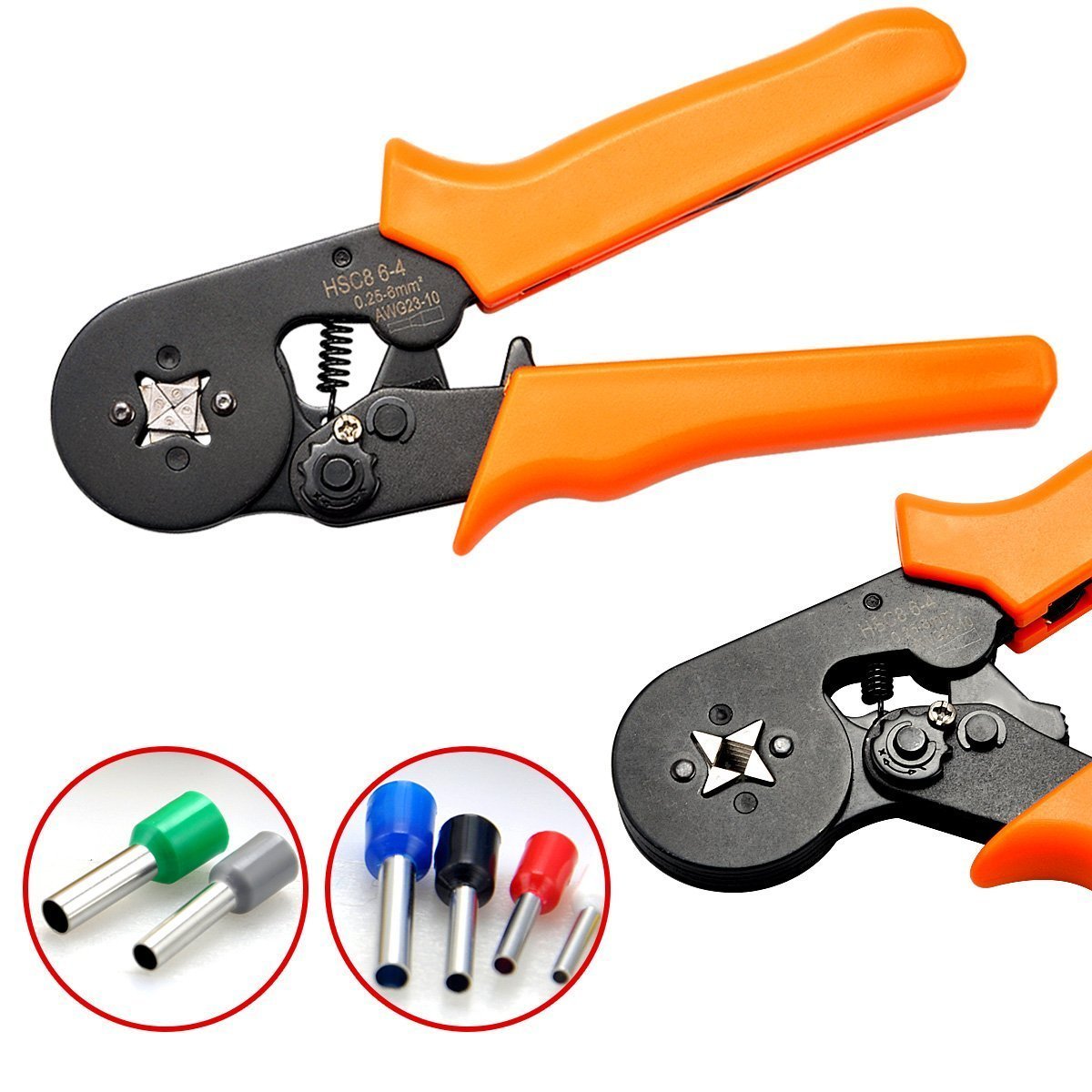 DANIU23AWGto10AWGSelfAdjustingRatchetingFerruleCrimperPlierToolwith800pcsConnectorTerminal-1958609-7