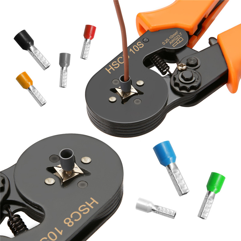 DANIU23AWGto10AWGSelfAdjustingRatchetingFerruleCrimperPlierToolwith800pcsConnectorTerminal-1958609-8