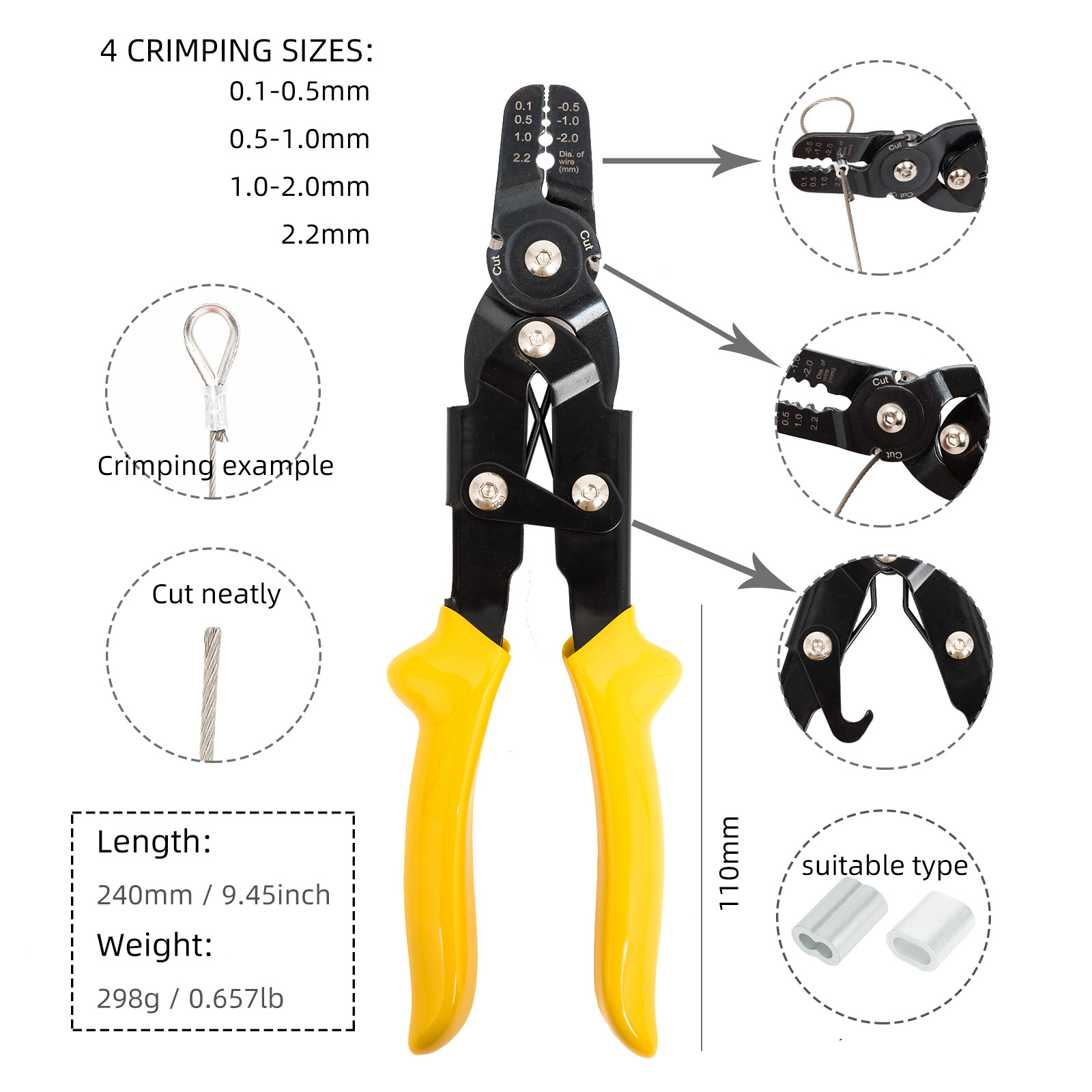 PARONJX-1403WiringTool8-characterAluminumSleeveCrimpingPlierOvalAluminumSleeveCrimpingPliersWireRope-1976326-12