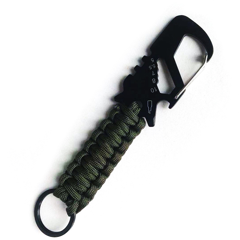 StainlessSteelParacordKeychainQuickReleaseCarabinerMultifunctionalSurvivalGearwithBottleOpenerFireSt-2014943-3