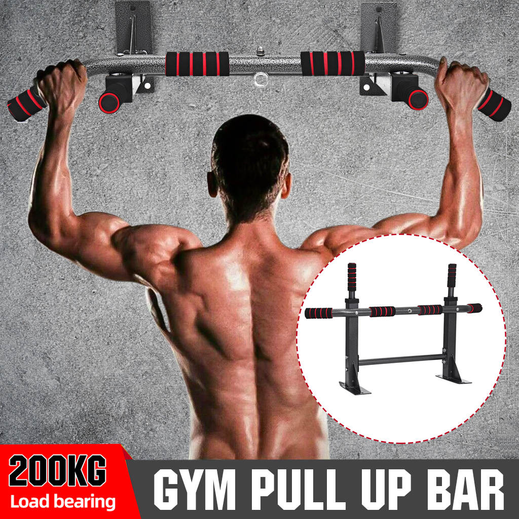 200KGHeavyDutyChinPullUpBarHomeGymWallMountedAbsExerciseFitnessBar-1793614-1