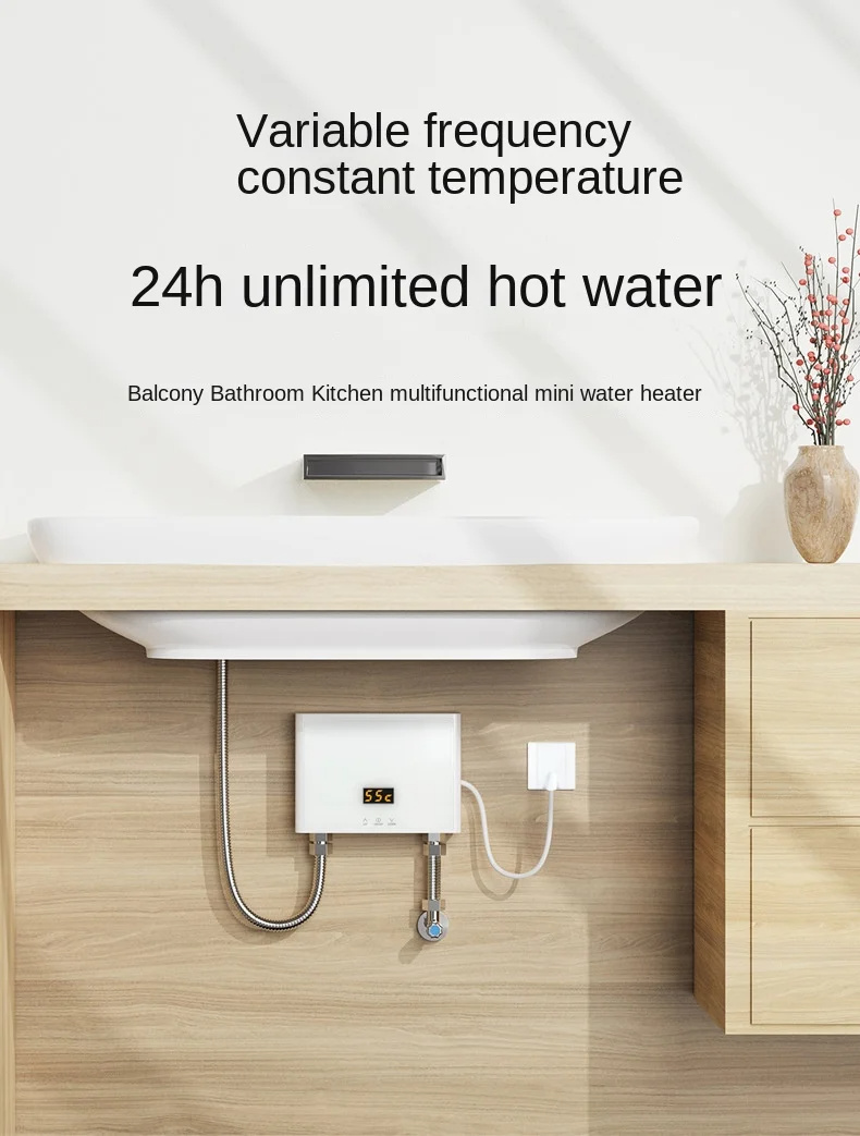 220V3000WInstantWaterHeaterBathroomKitchenWallMountedElectricHotWaterFastHeaterLCDTemperatureDisplay-2009107-2