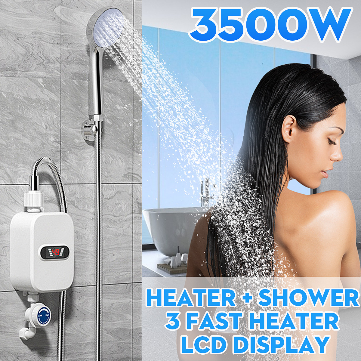 3500W110VInstantWaterHeaterShower3SHeatingBathroomKitchenTanklessElectricWaterHeaterTemperatureDispl-1937410-4