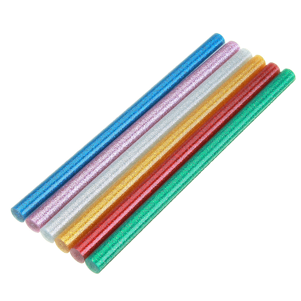 10Pcs11mmx200mmColorfulGlitterHotMeltGlueStickColorantDIYCraftsRepairModelAdhesiveSticks-1295253-1