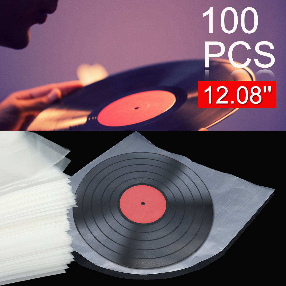 1208100PcsLPVinylRecordAnti-staticPlasticCoverInnerSleevesLD-1636507-1