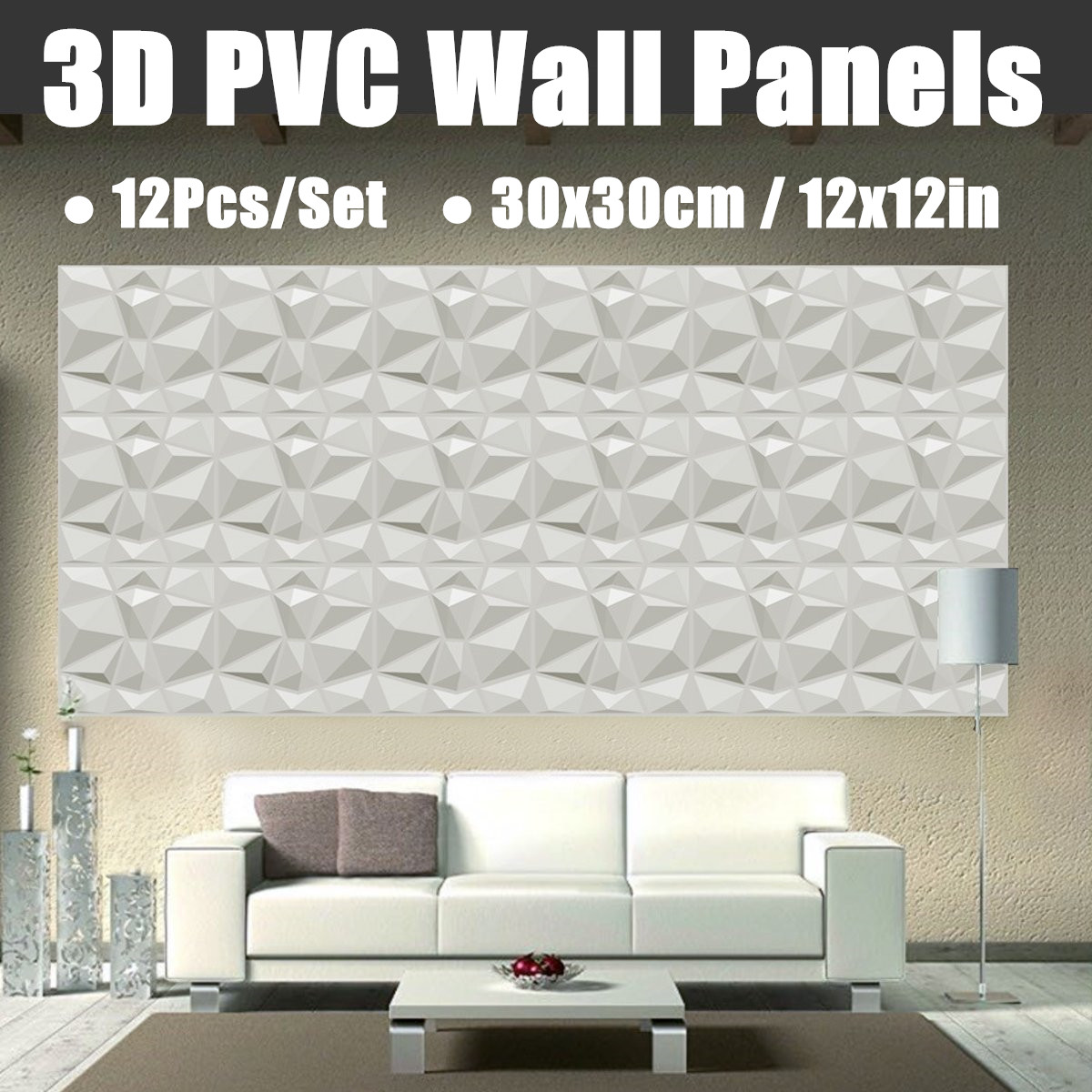 12PcsSetPVC3DWallPanelsEmbossedHomeRoomDecalBackgroundDecor12x12inch-1822600-1