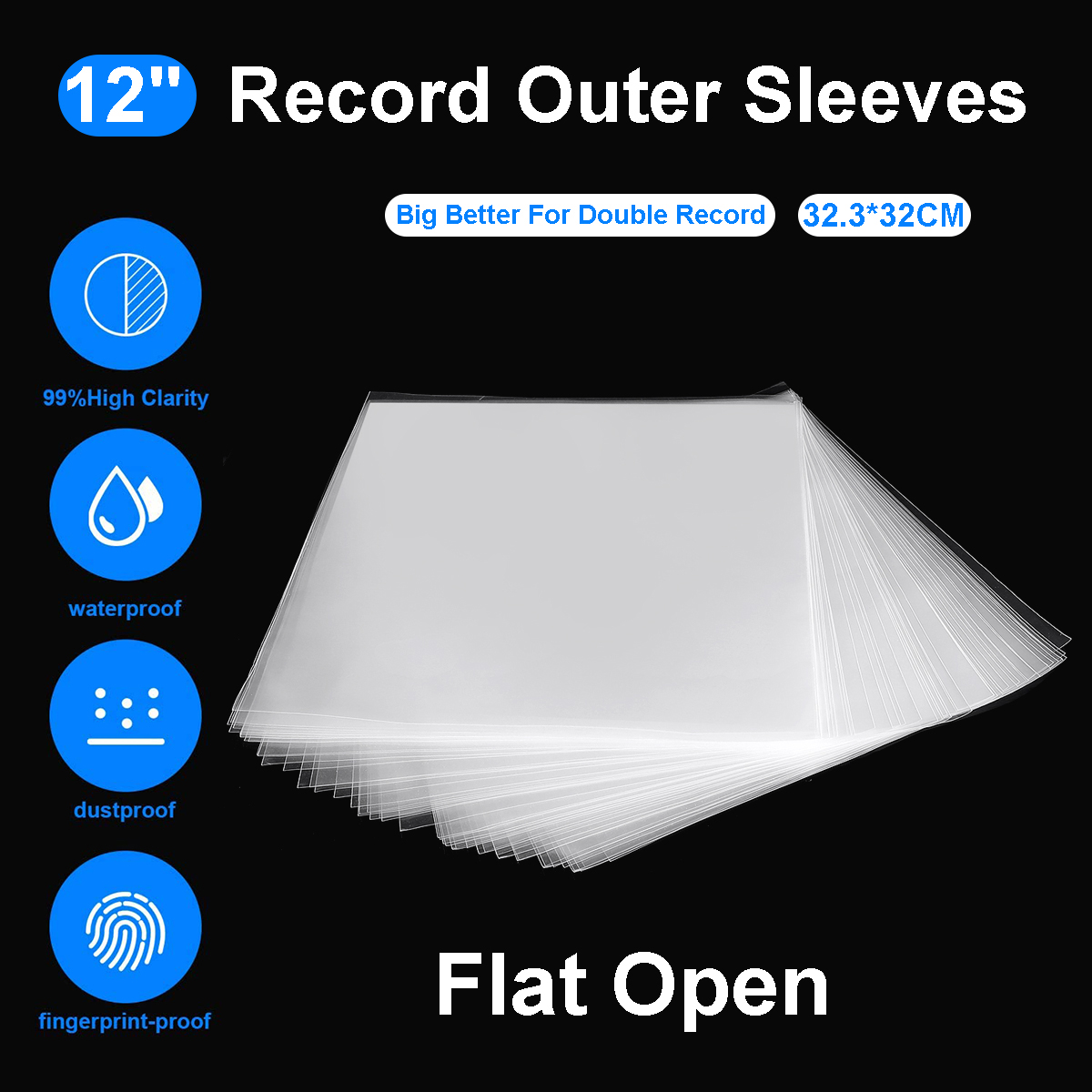 50PCSOPPGelRecordingProtectiveSleeveforTurntablePlayerLPVinylRecordSelfAdhesiveRecordsBag1232cm32cm4-1752874-15