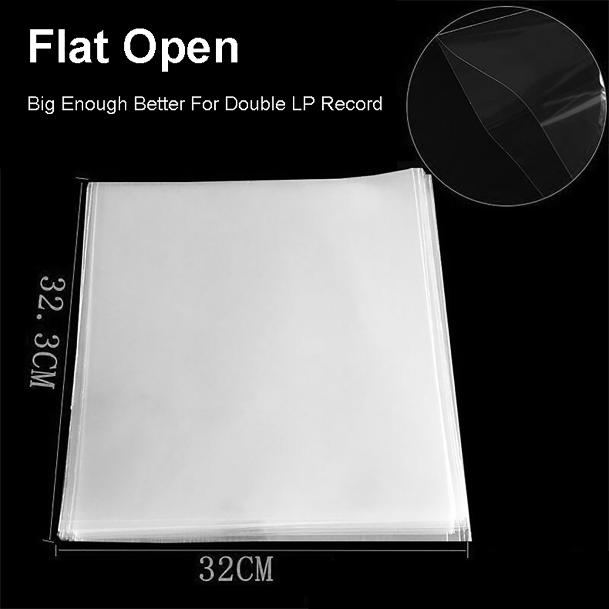 50PCSOPPGelRecordingProtectiveSleeveforTurntablePlayerLPVinylRecordSelfAdhesiveRecordsBag1232cm32cm4-1752874-3