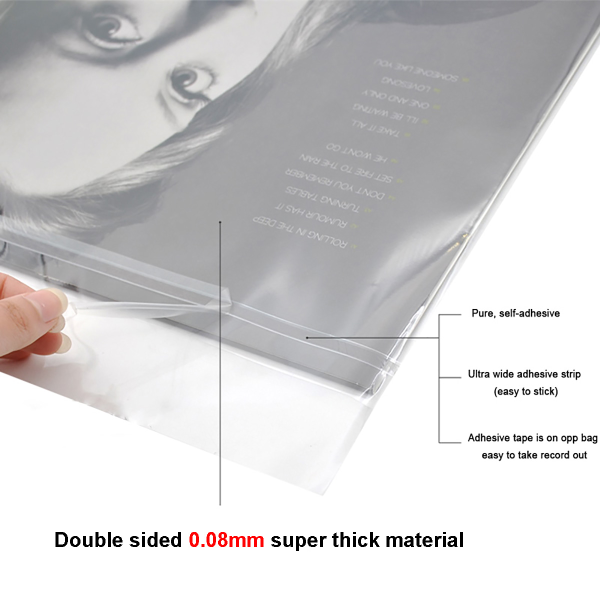 50PCSOPPGelRecordingProtectiveSleeveforTurntablePlayerLPVinylRecordSelfAdhesiveRecordsBag1232cm32cm4-1752874-6