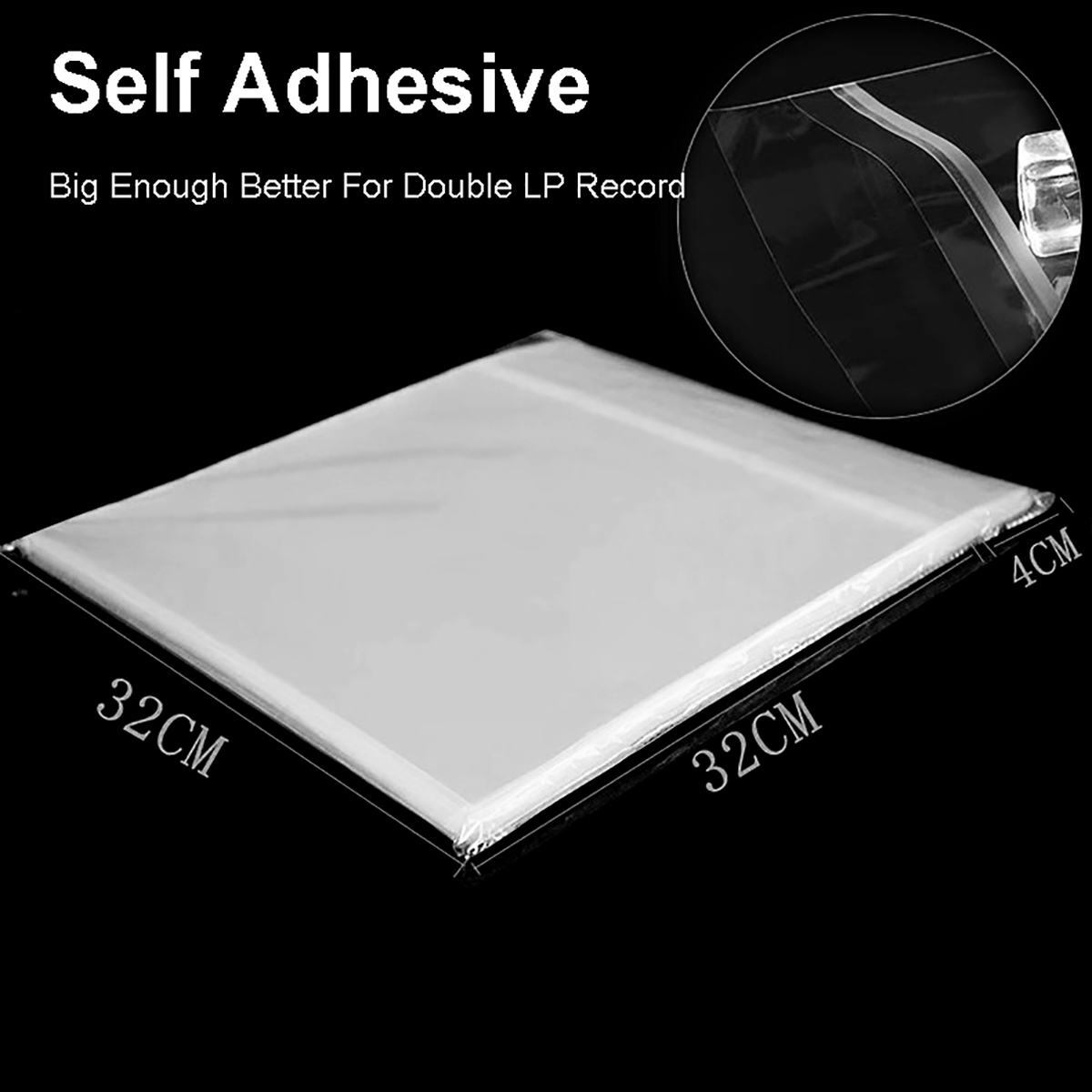 50PCSOPPGelRecordingProtectiveSleeveforTurntablePlayerLPVinylRecordSelfAdhesiveRecordsBag1232cm32cm4-1752874-8