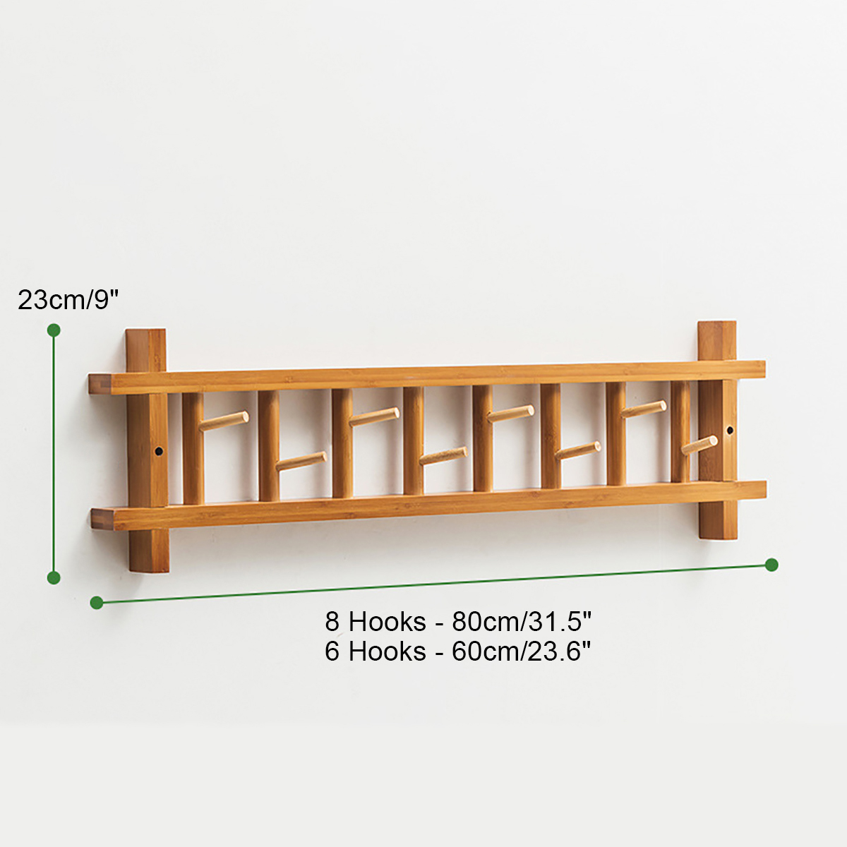 68Hooks360DegreeRotatingCoatRackWallMountRailWoodenHatClothesTowelHolder-1569202-2