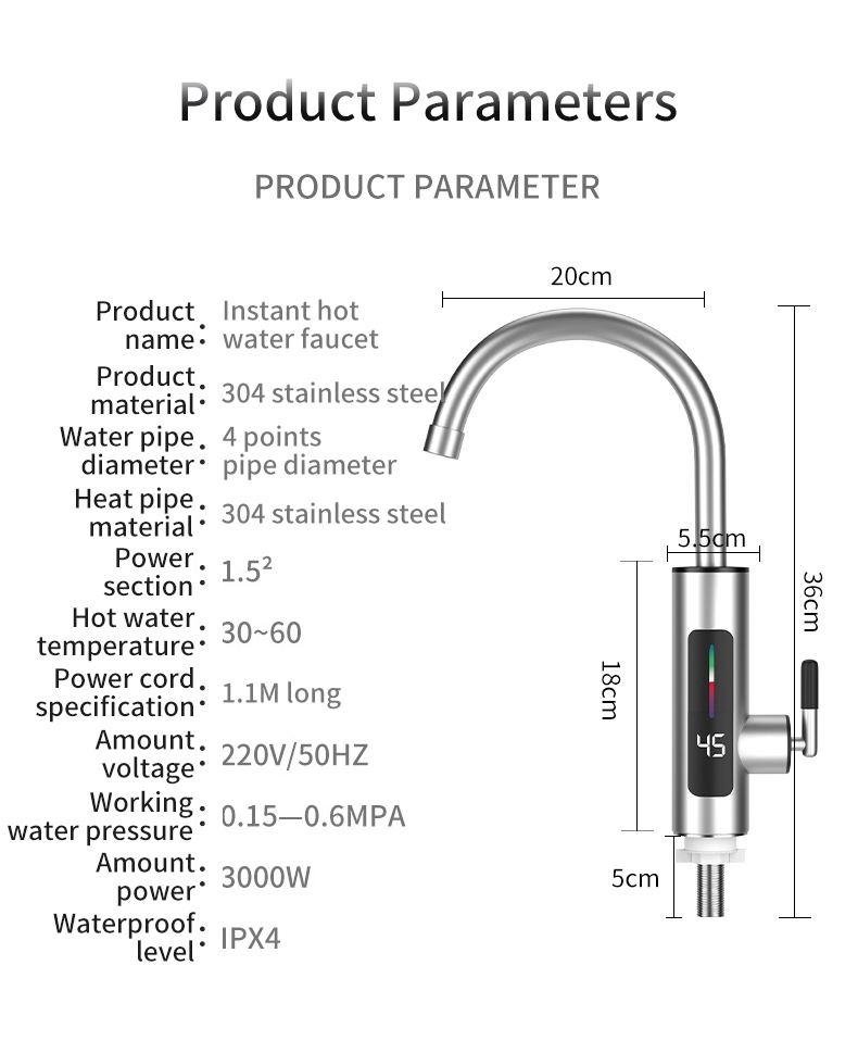 AGSIVO3000W220VInstantElectricWaterHeaterFaucetTapTanklessLEDDigitalDisplayEUPlugforKitchenBathroom-1995245-14