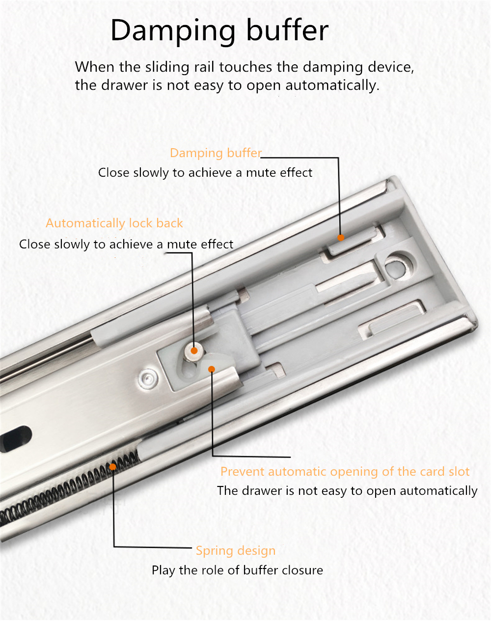 CabinetDampingSlideRailThree-sectionRailThickenedStainlessSteelSlideRailGuideDrawerBufferMuteSlideSi-1791884-8