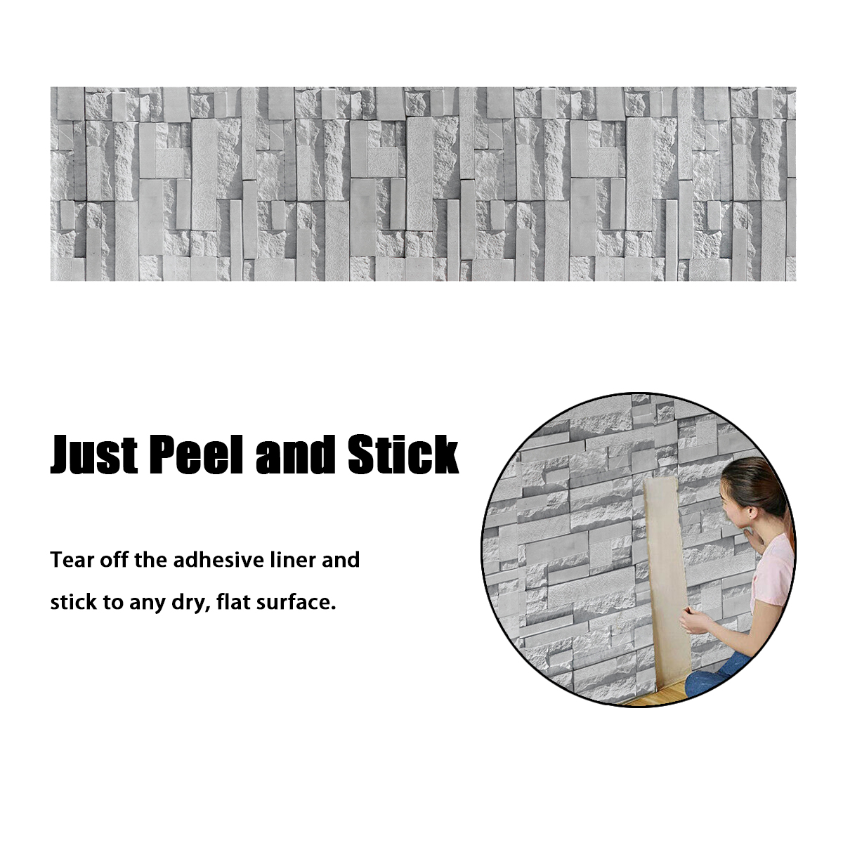 GrayWallpaperStickerWallClothWallpaperSelf-AdhesiveWaterproofPvcRetroBrickPatternStoneWallDecoration-1833958-3