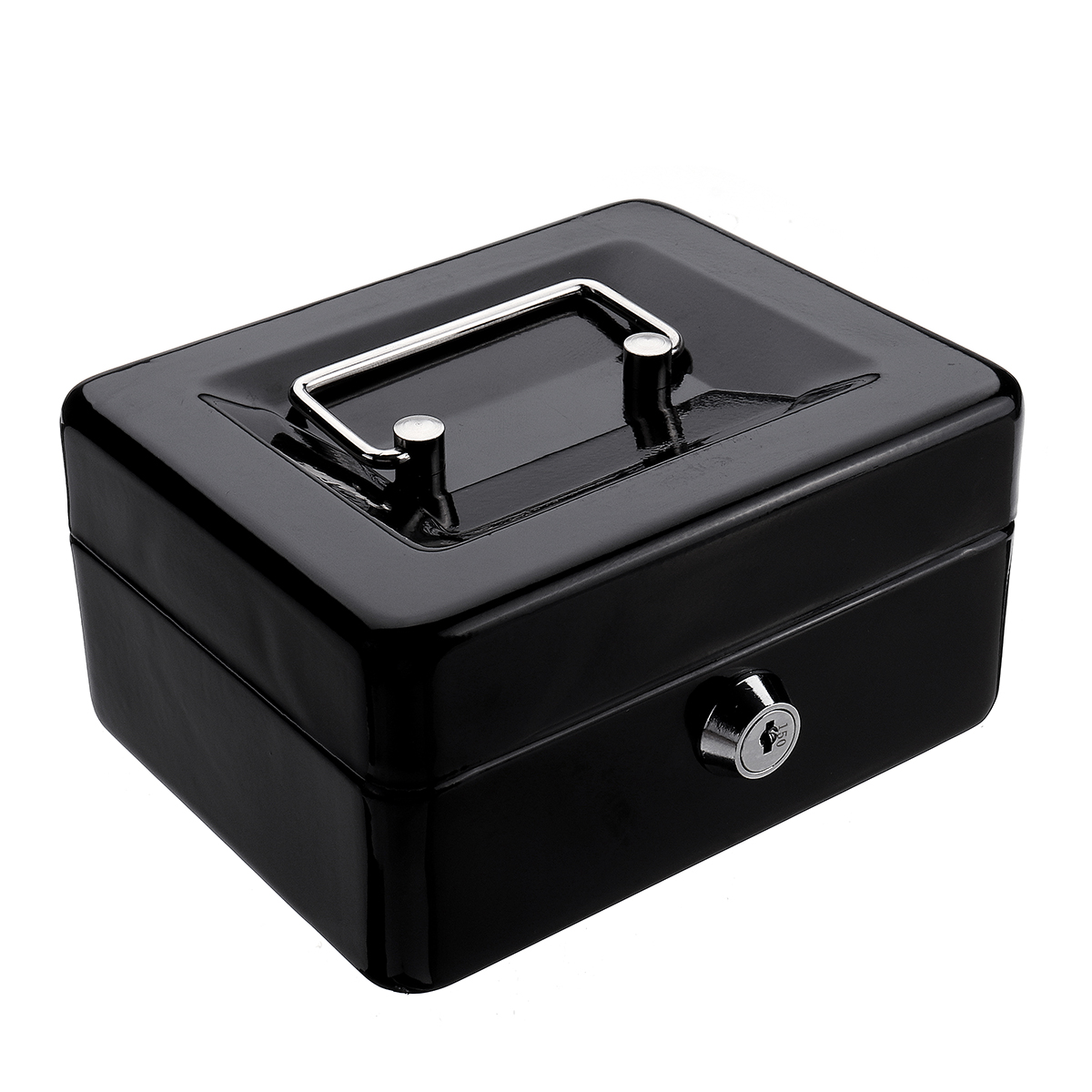 MiniPortableMoneySafeStorageCaseBlackSturdyMetalWithCoinTrayCashCarryBox-1346714-4