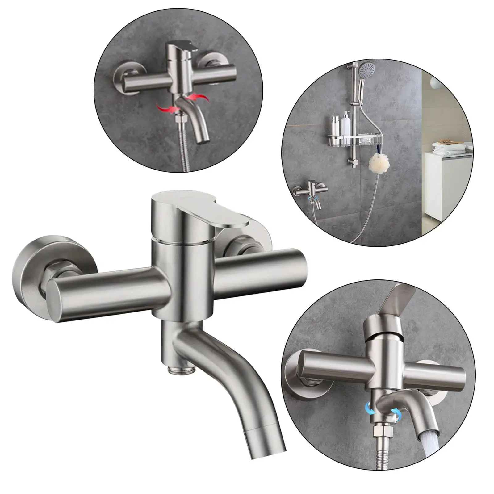 StainlessSteelG12HotandColdShowerMixerFaucetShowerDiverterWallMountedBathroomFixturesCeramicValveCor-2007467-9