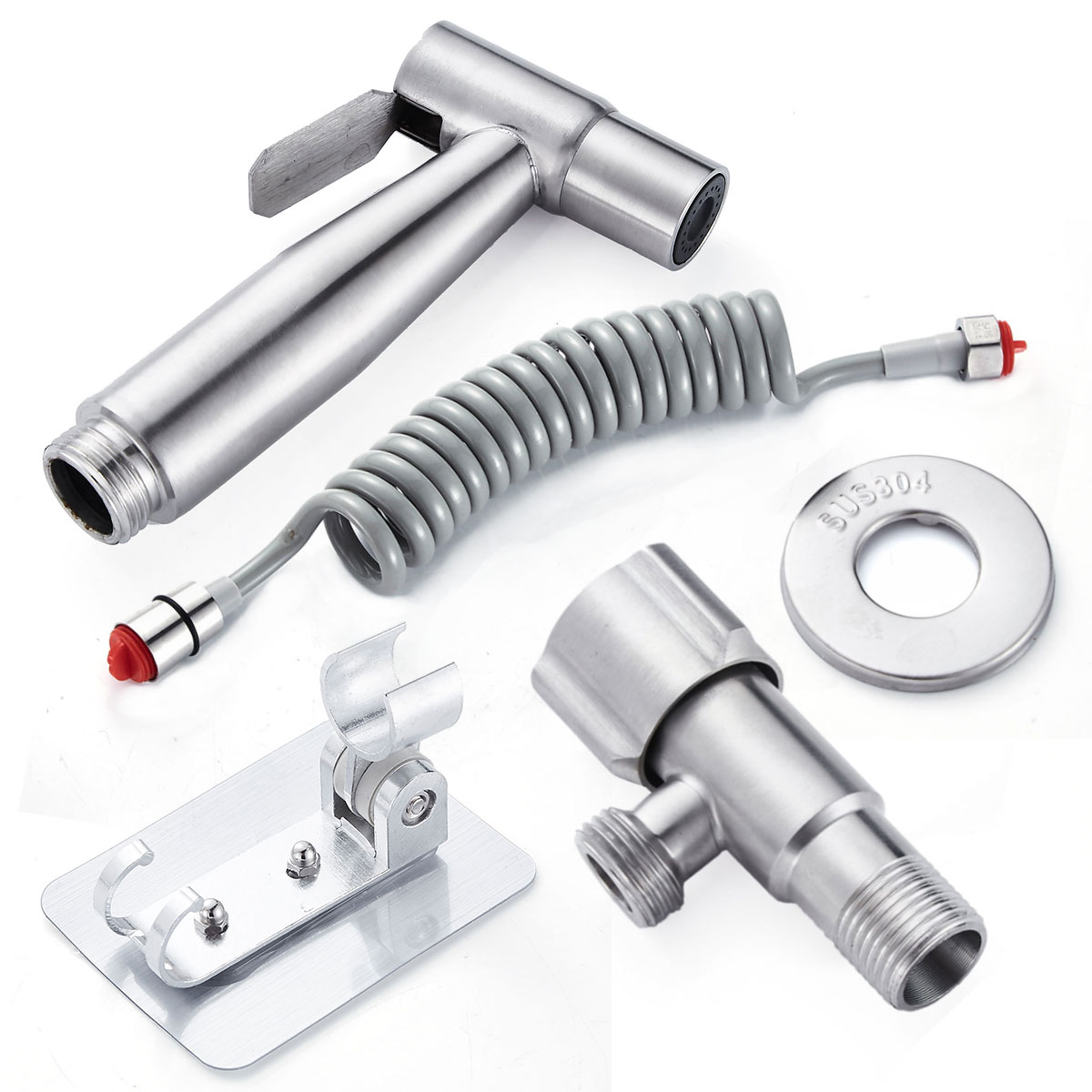 StainlessSteelHandheldDoucheBidetSprayShowerHeadToiletAdapterHoseKit-1678672-17