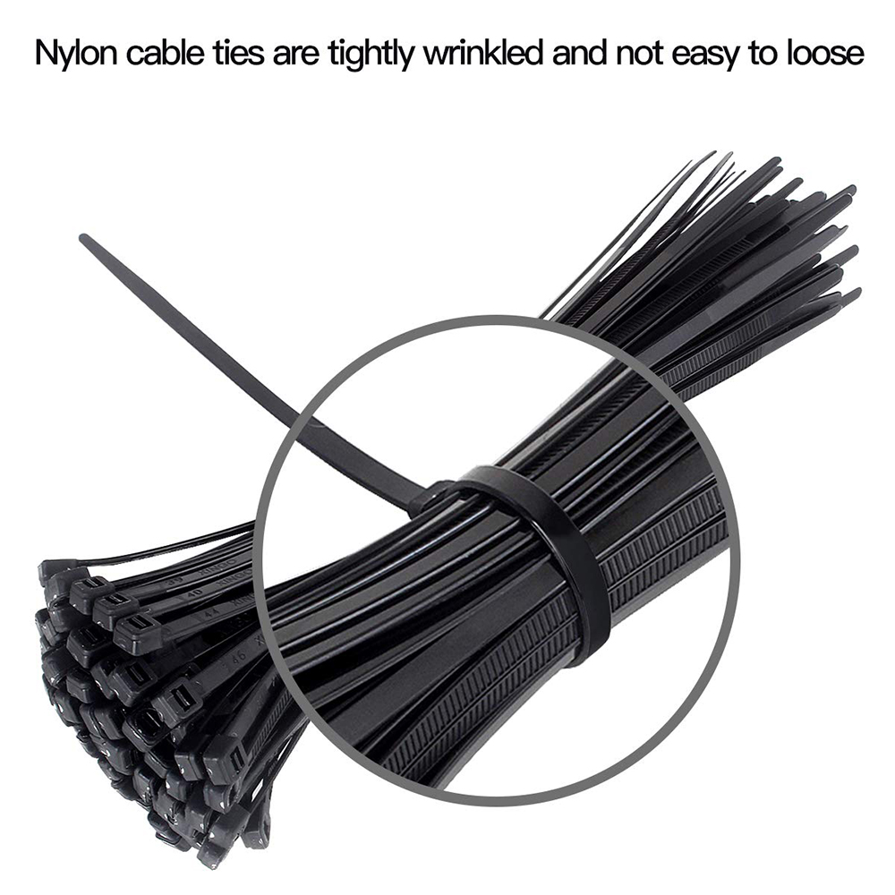 SuleveZT04Nylon250Pcs500Pcs5mm152025303540cmBlackWhiteNylonSelf-lockingCableTieZipTiesStrongTensileS-1592199-6