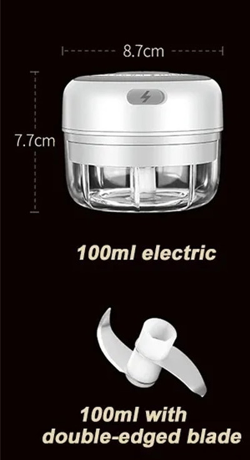 100mlWirelessElectricGarlicMasherPressStirrerChopperRechargeableOnionMulti-functionProcessorKitchenA-2000113-10