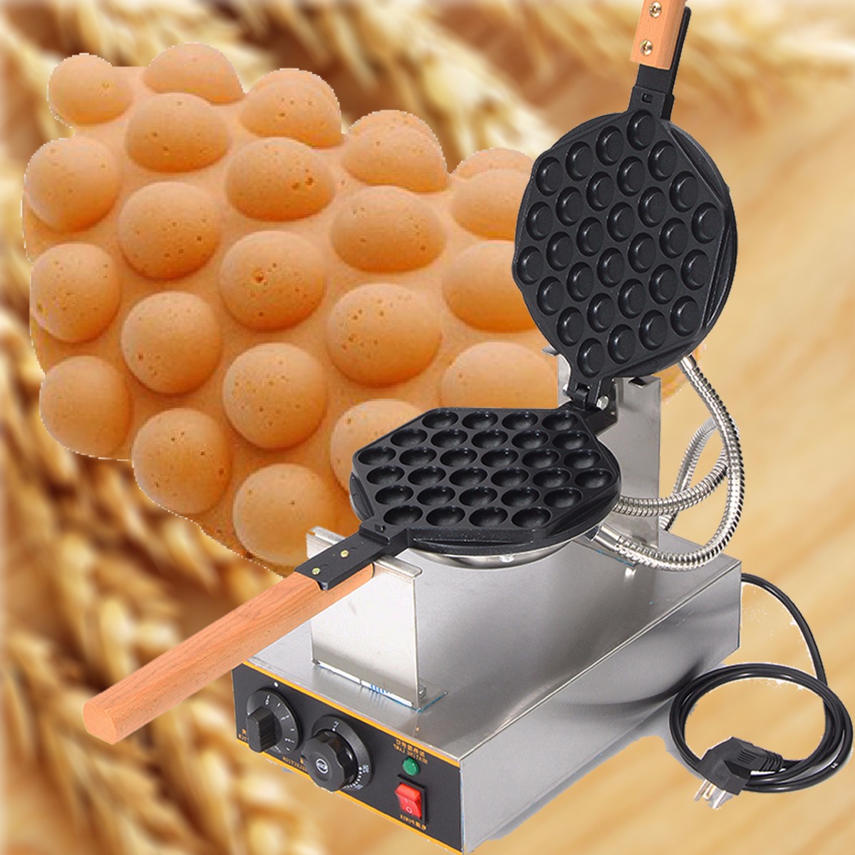 110VElectricEggCakeOvenPanWaffleMakerBreakfastEggWaffleMachineUS-1275500-6