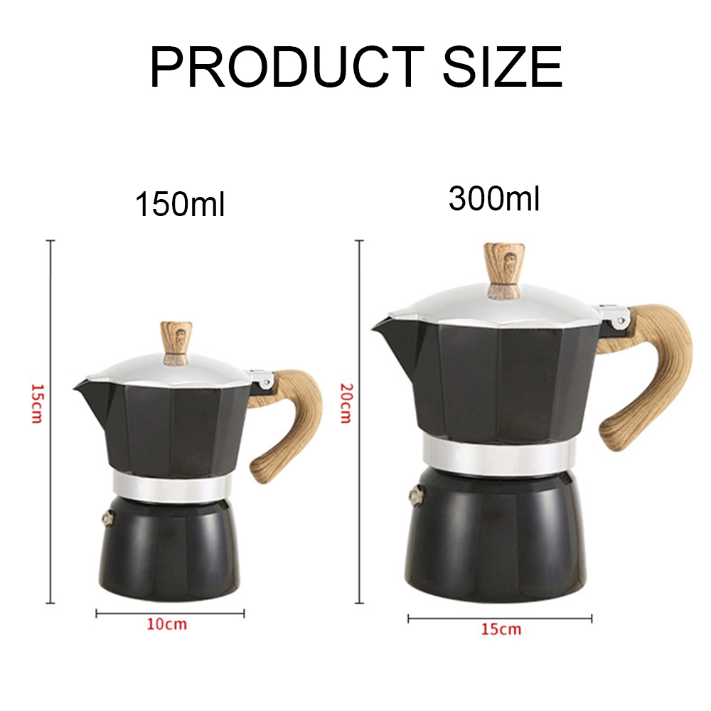 150ml300mlItalianMokaPotPortableEspressoCoffeeStoveIndustrialStainlessSteelwithCompositeBottomScandi-1991991-4