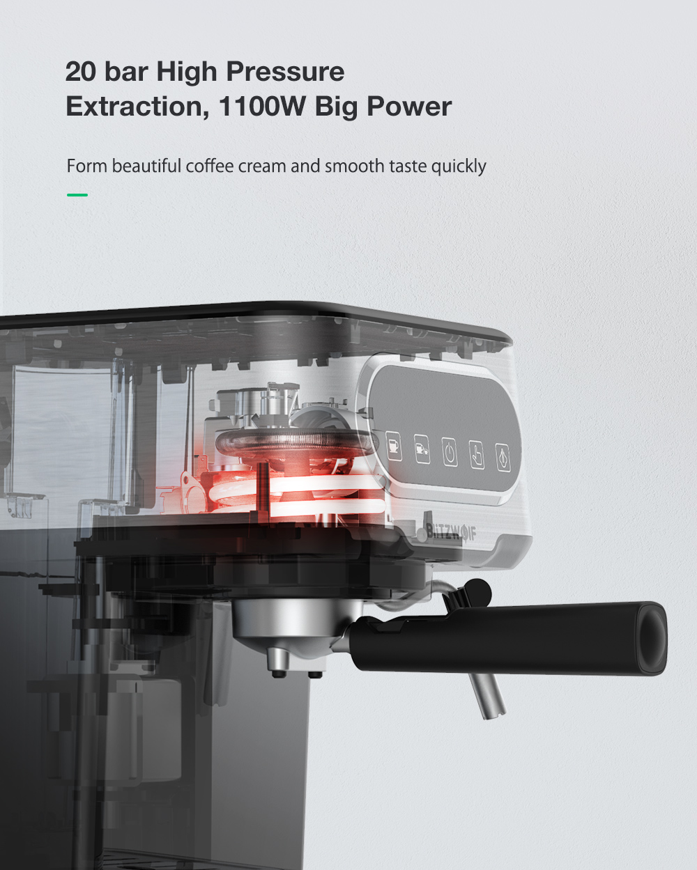 BlitzWolfBW-CMM2EspressoMachine20BarHighPressureExtractionMilkFrothingAccurateControlDualSystemSafeP-1803301-3