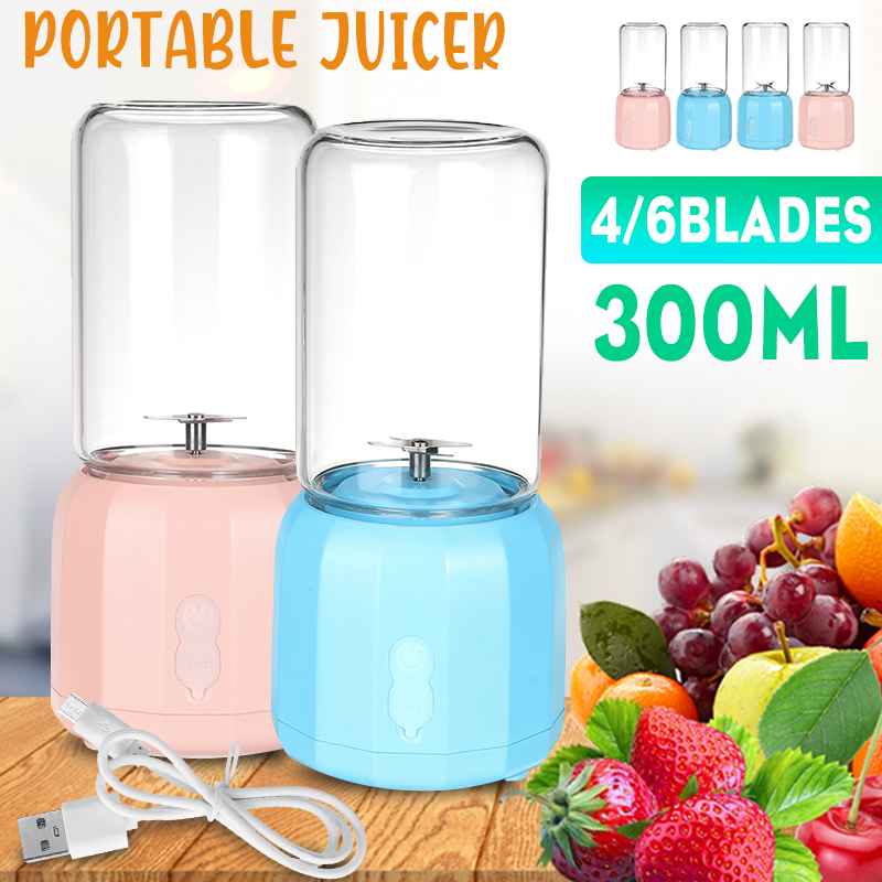 PortableJuicerCupUSBRechargeableBlenderSmoothiesMixerFruitKit300ML35W-1796003-1