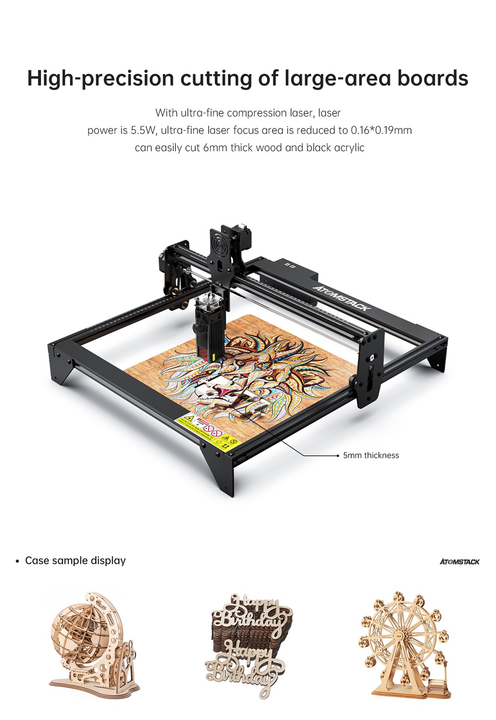 ATOMSTACKA5M40LaserEngravingMachineWoodCuttingUpgradedDesignDesktopDIYLaserEngraverDesignSupportForW-1859459-3