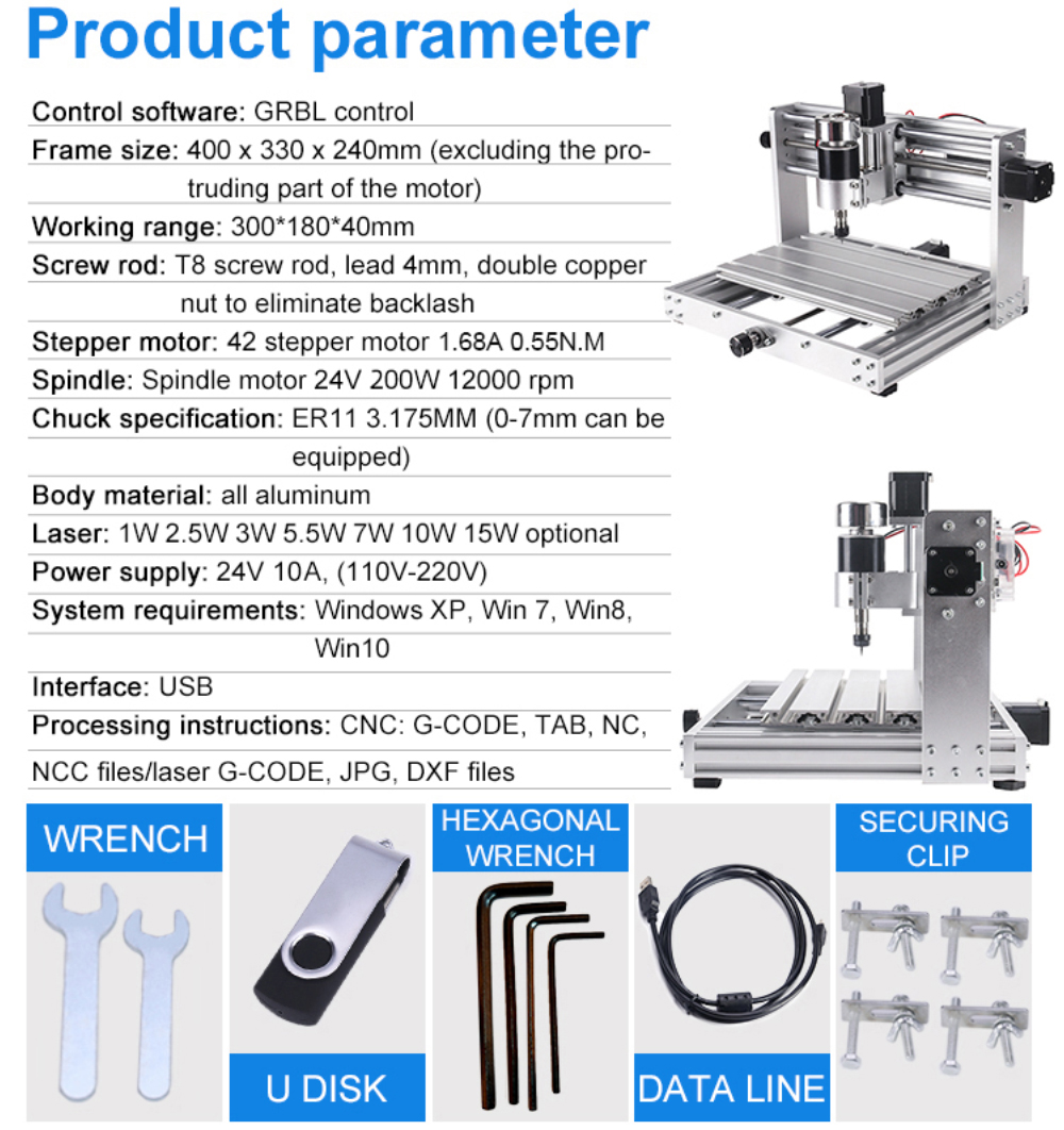 CNC3018MaxCNCRouterMetalEngravingMachineGRBLControlWith200wSpindleDIYEngraverWoodworkingMachineCutMD-2004839-12